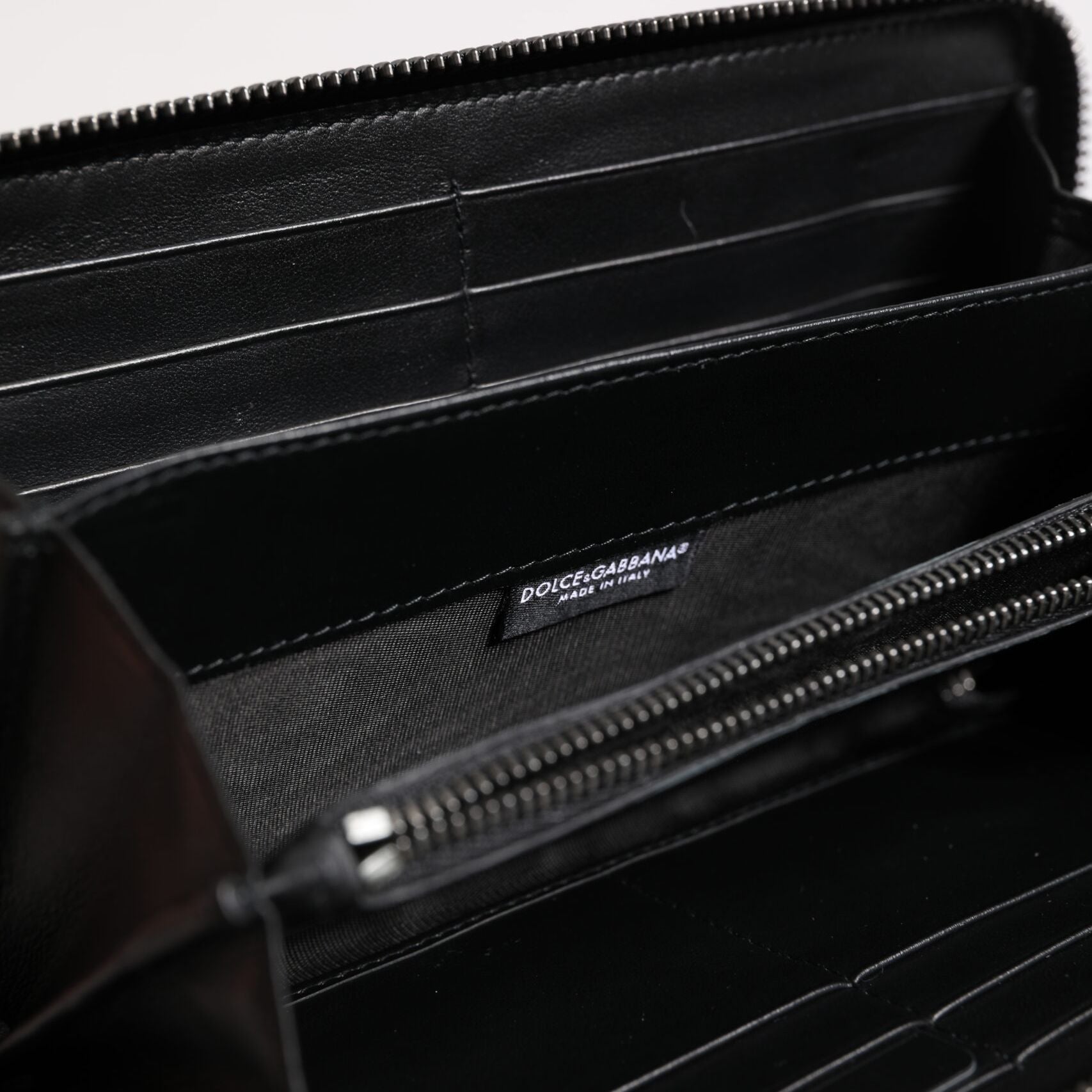 Dolce & Gabbana Black Blue Exotic Leather Embossed Continental Wallet