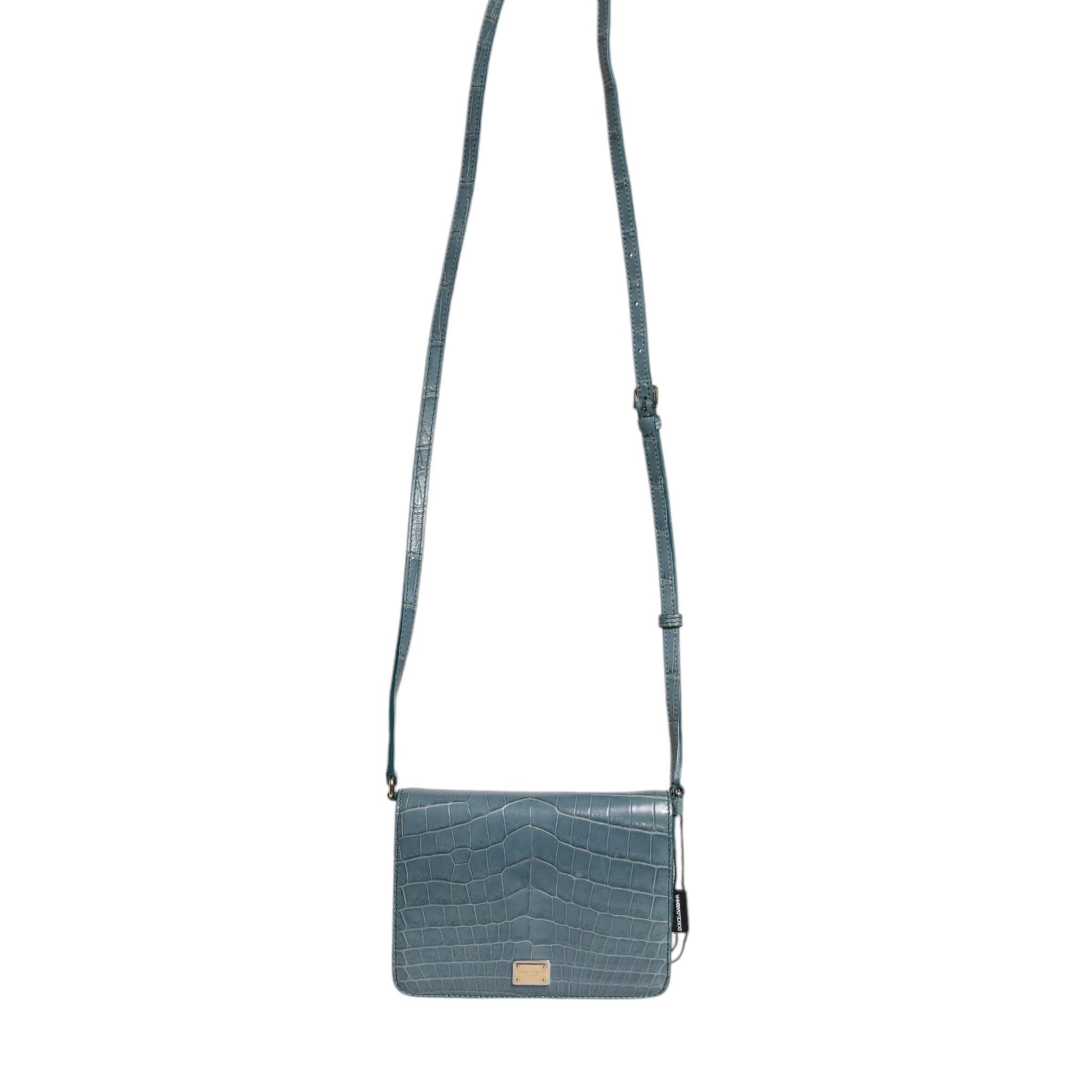 Dolce & Gabbana Green Exotic Leather DG Plaque Crossbody Mini Bag