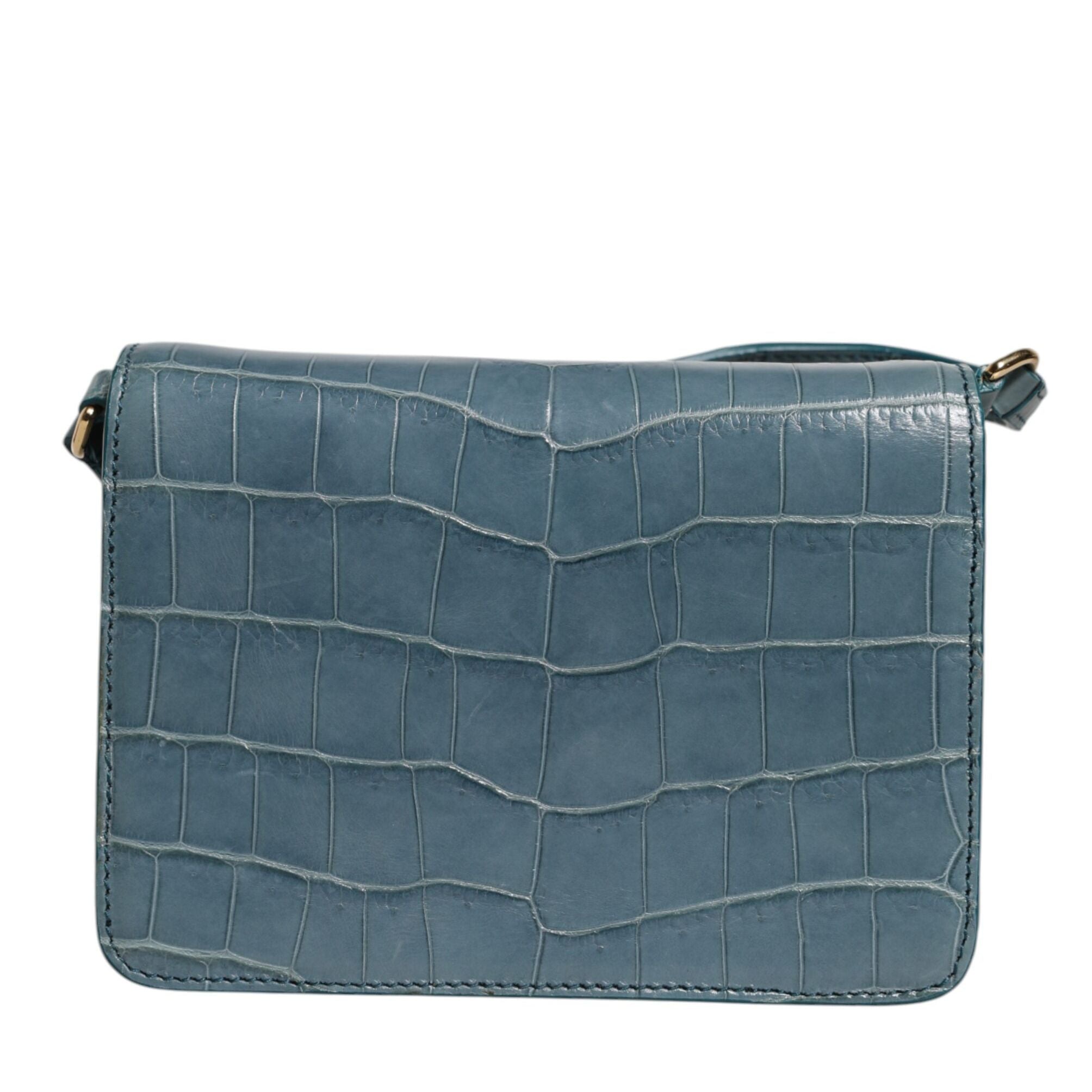 Dolce & Gabbana Green Exotic Leather DG Plaque Crossbody Mini Bag