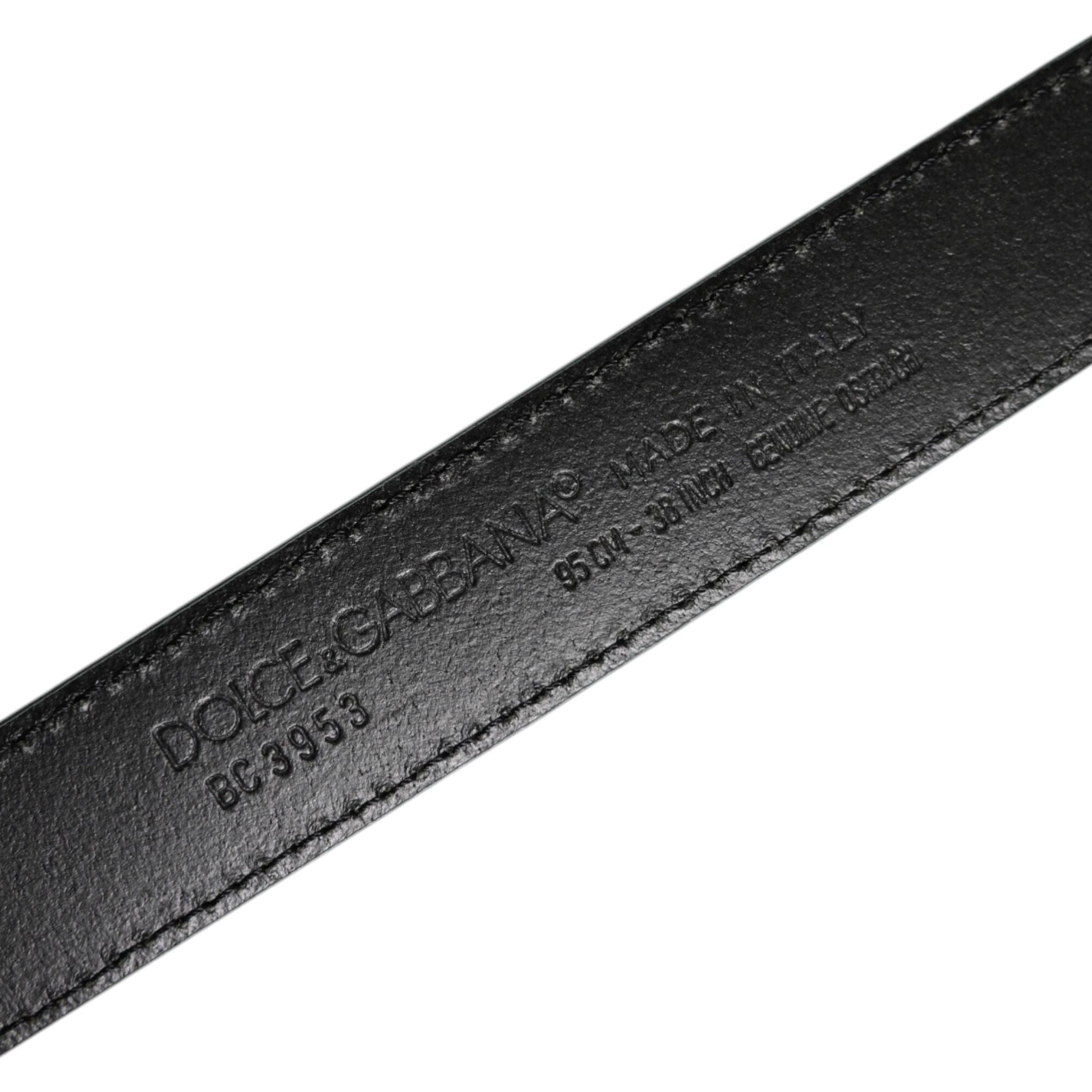 Dolce & Gabbana Green Ostrich Leather Silver Metal Buckle Belt