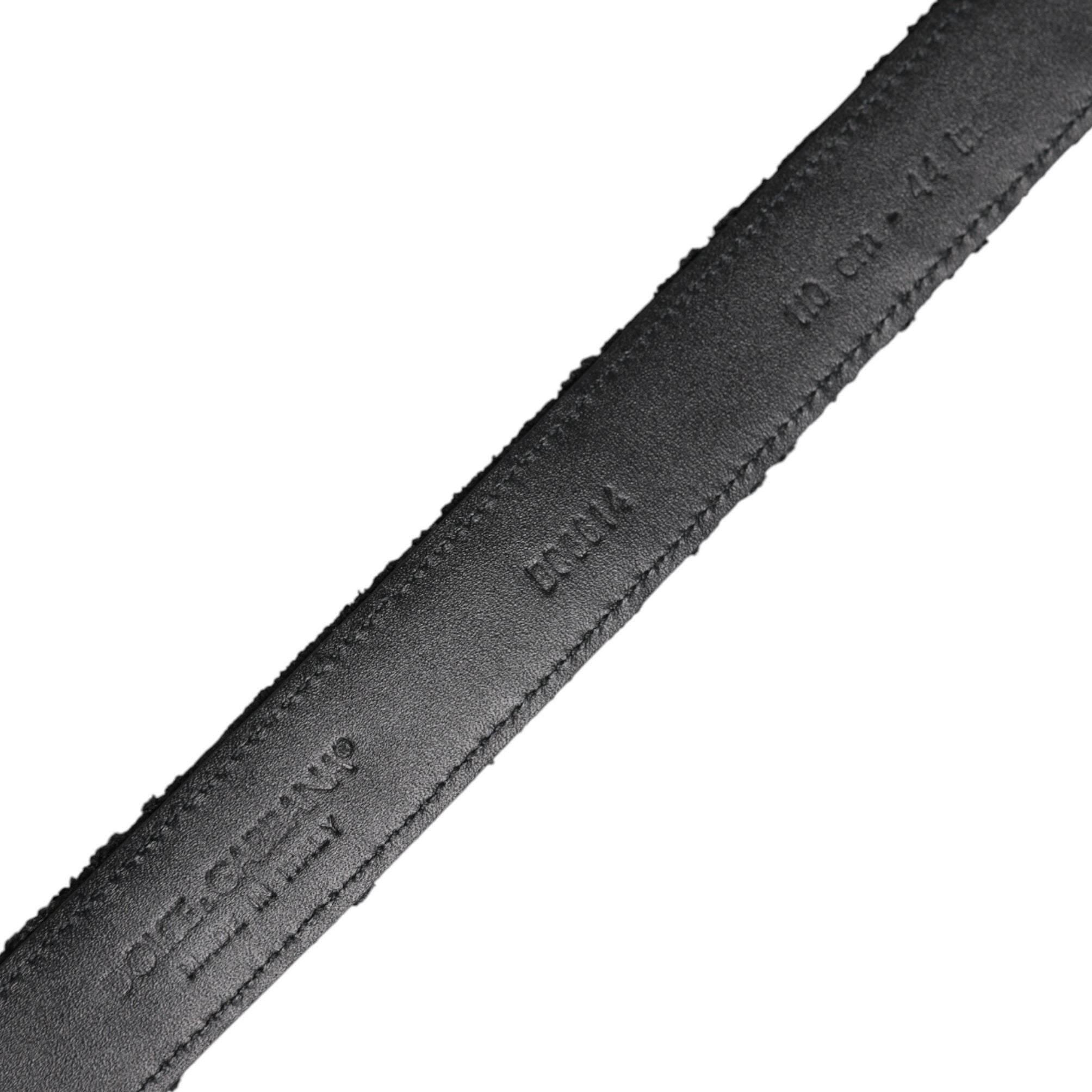 Dolce & Gabbana Black Cotton Blend Silver Metal Buckle Belt