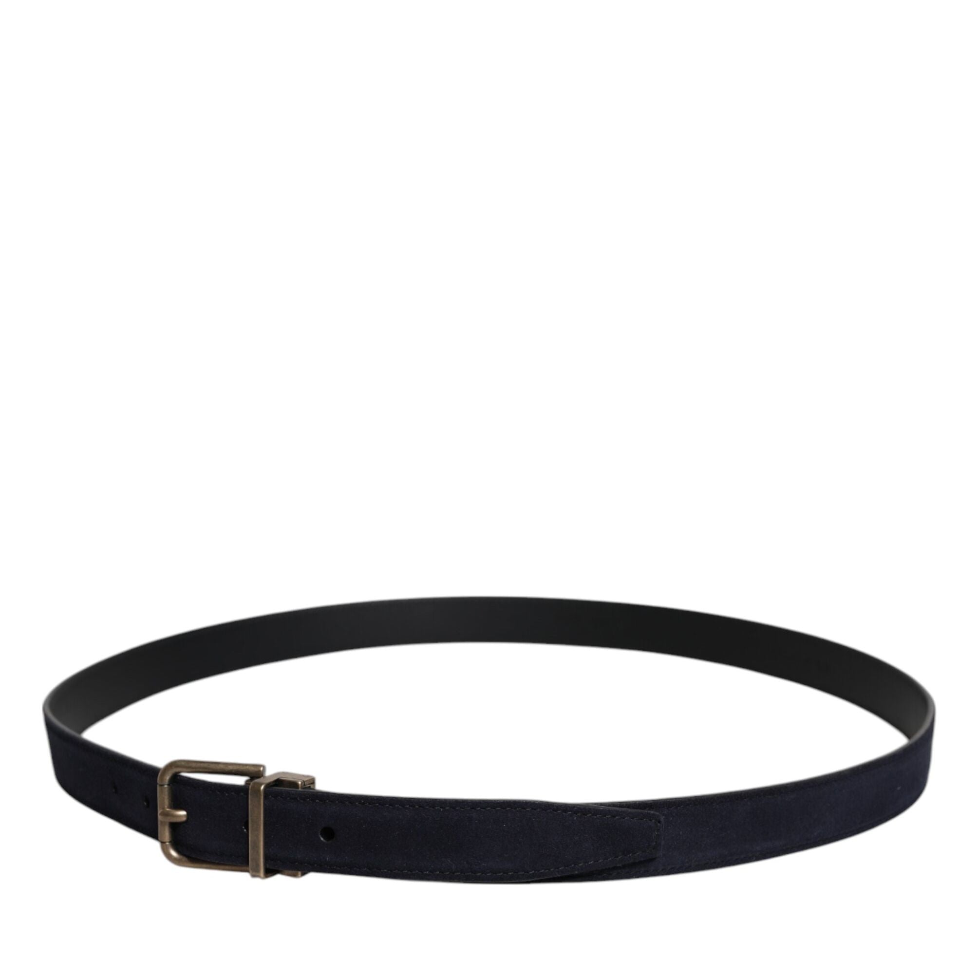 Dolce & Gabbana Black Goat Leather Metal Buckle Classic Belt