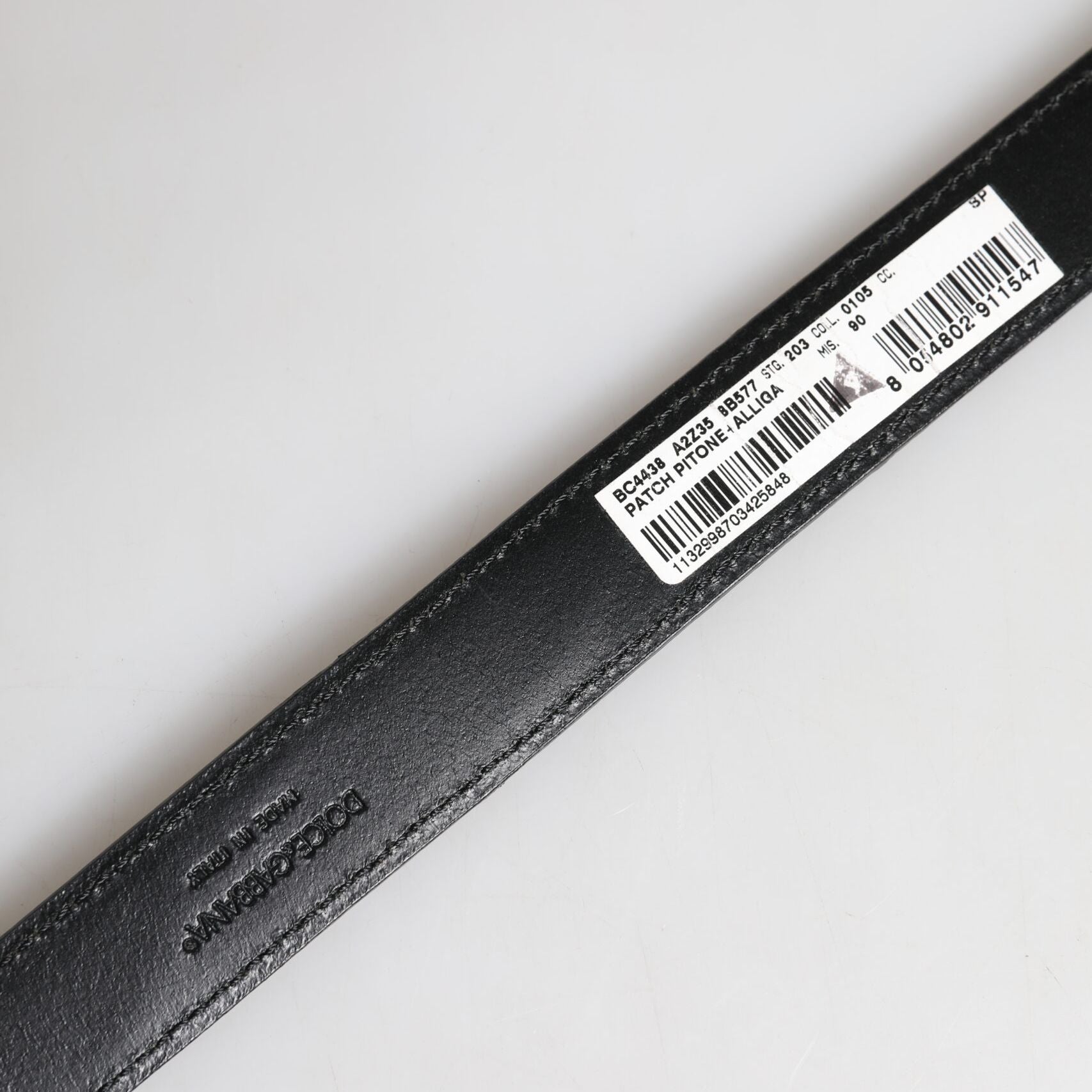 Dolce & Gabbana Black Exotic Leather Metal Logo Buckle Belt