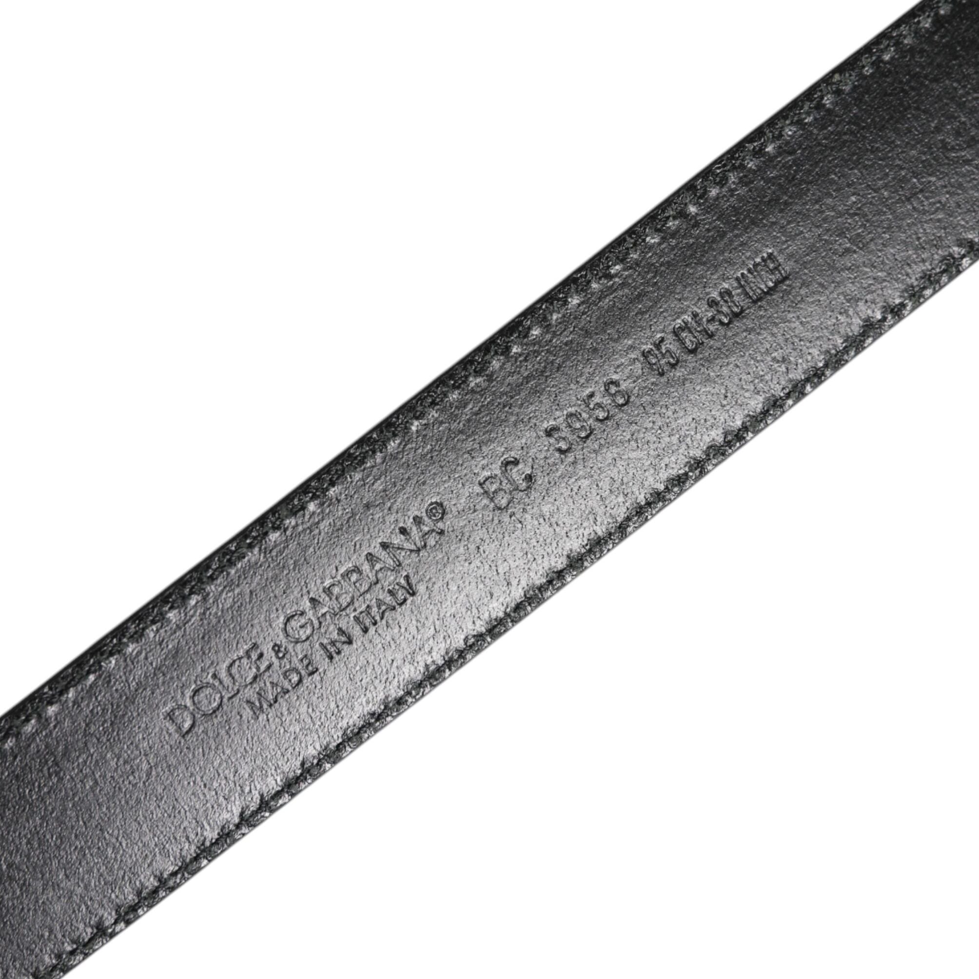 Dolce & Gabbana Black Brown Leather Classic Metal Buckle Belt