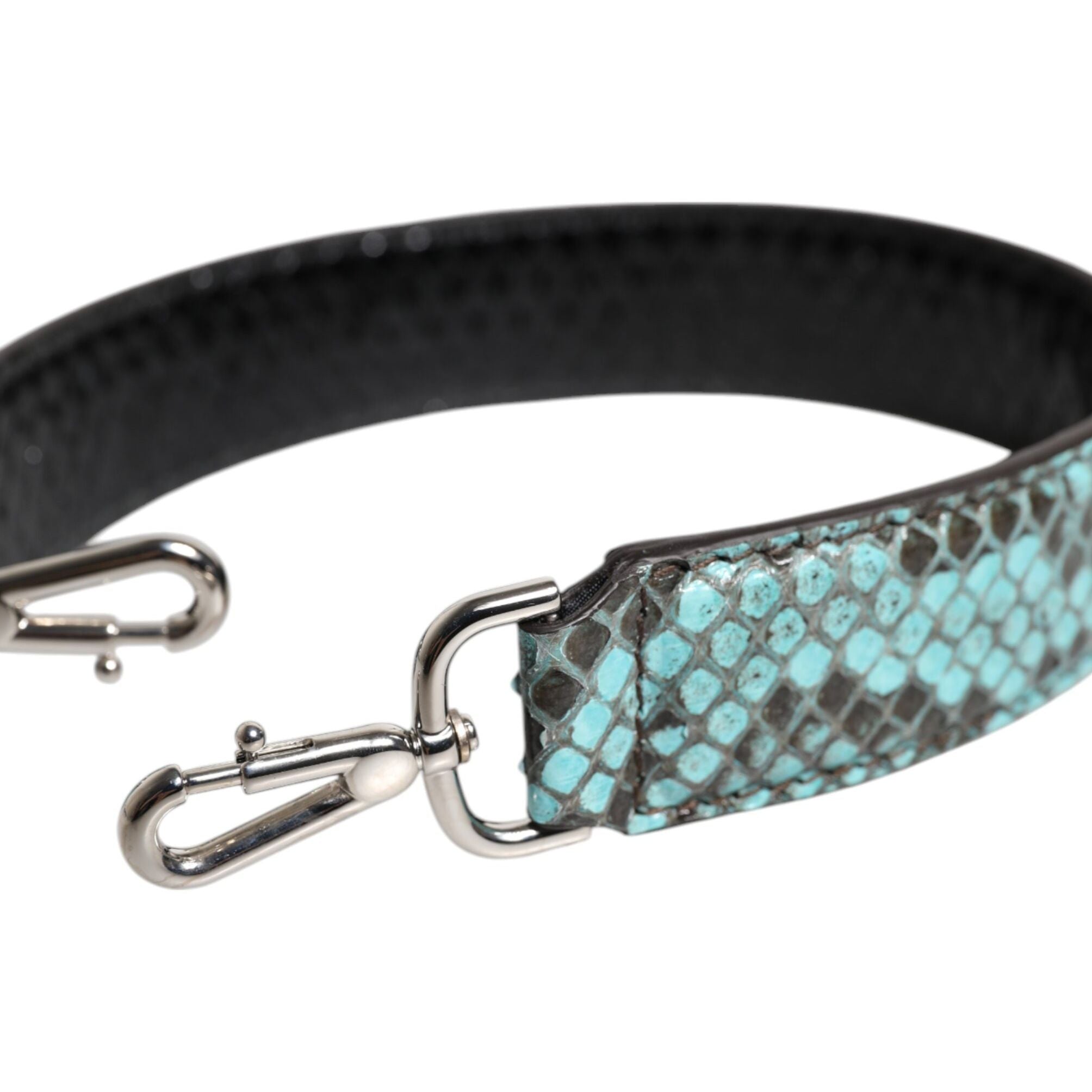 Dolce & Gabbana Black Blue Exotic Leather Bag Shoulder Strap