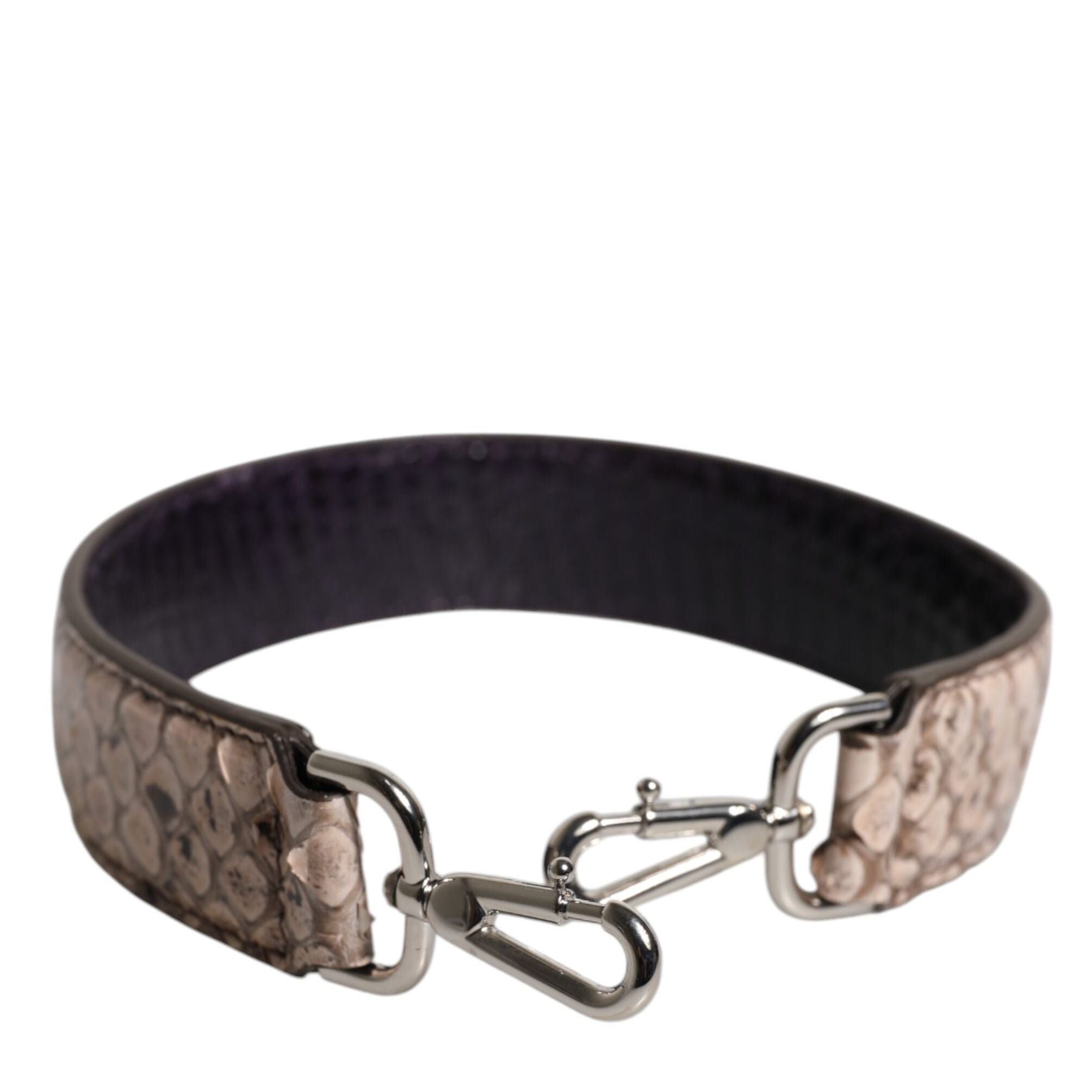 Dolce & Gabbana Black Cream Exotic Leather Bag Shoulder Strap