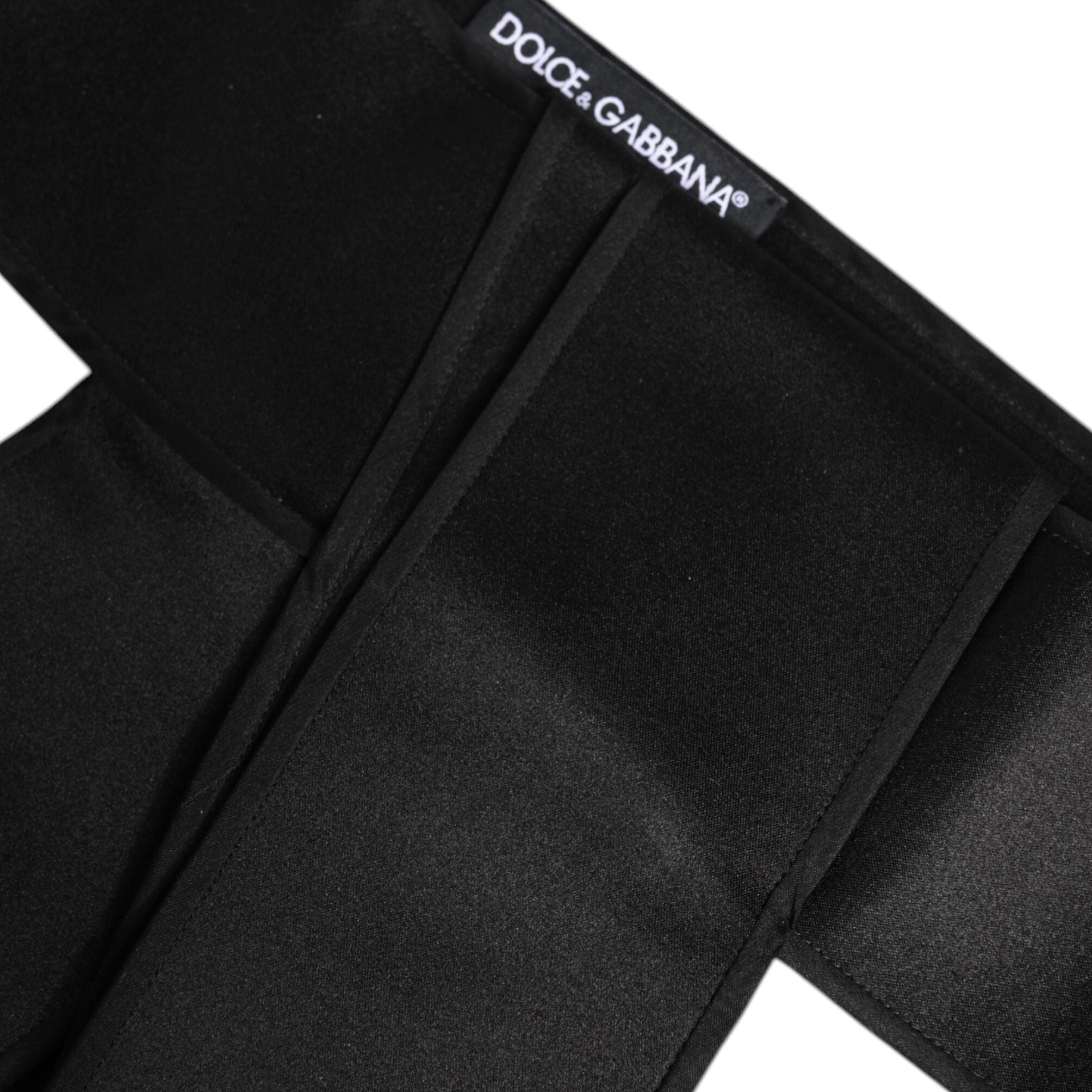 Dolce & Gabbana Black Satin Wide Waist Belt