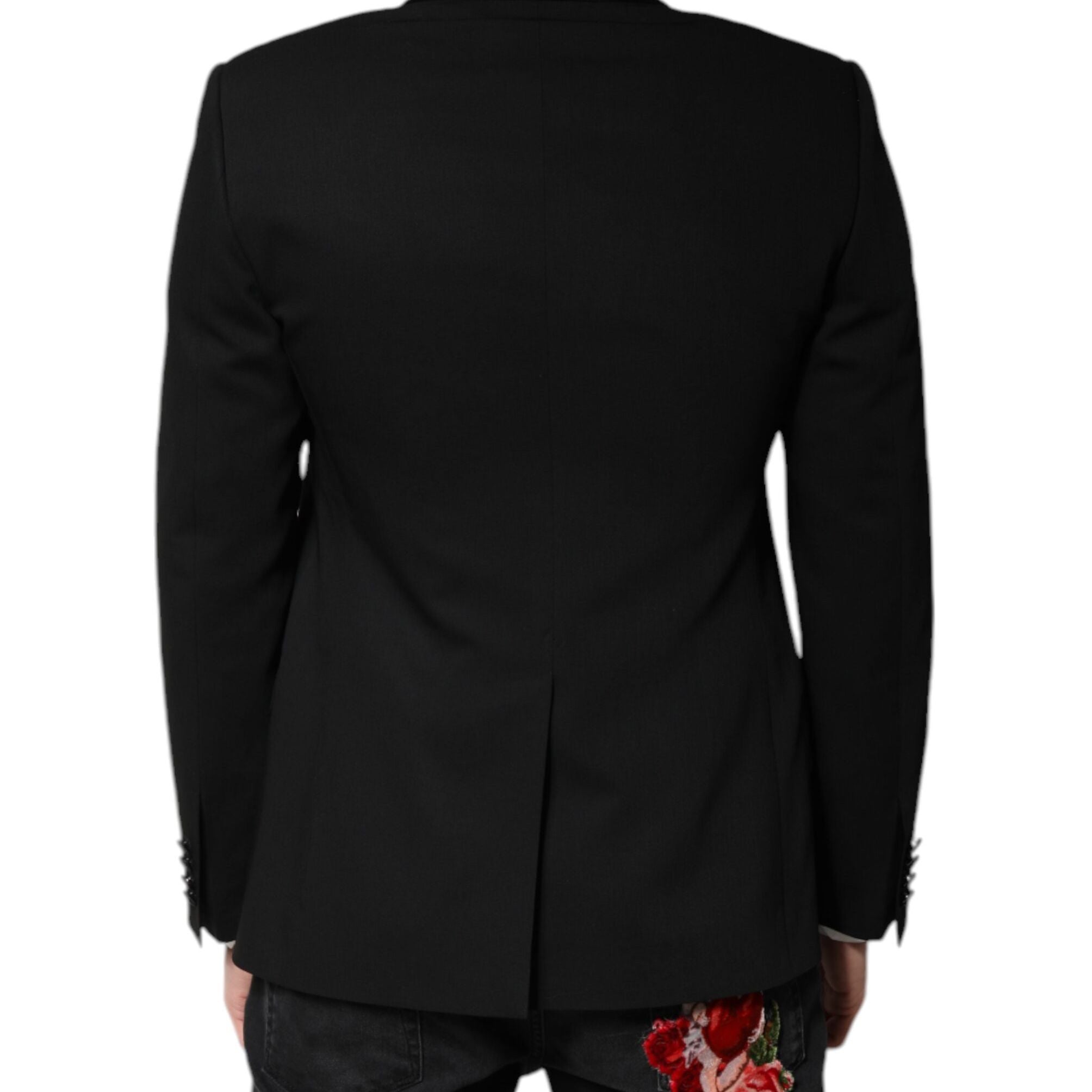 Dolce & Gabbana Black Single Breasted Men Coat MARTINI Blazer