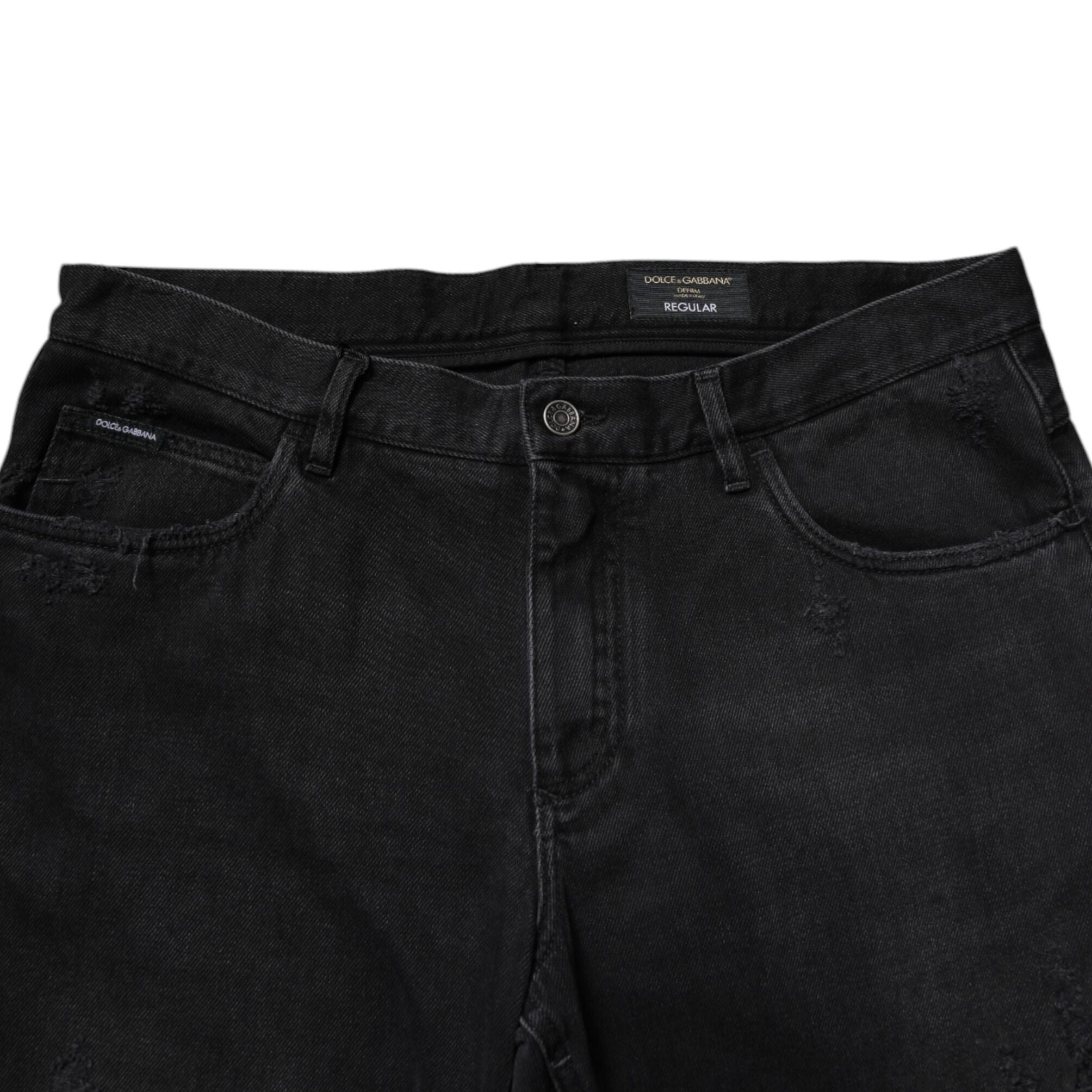 Dolce & Gabbana Black Cotton Skinny Men Denim Jeans