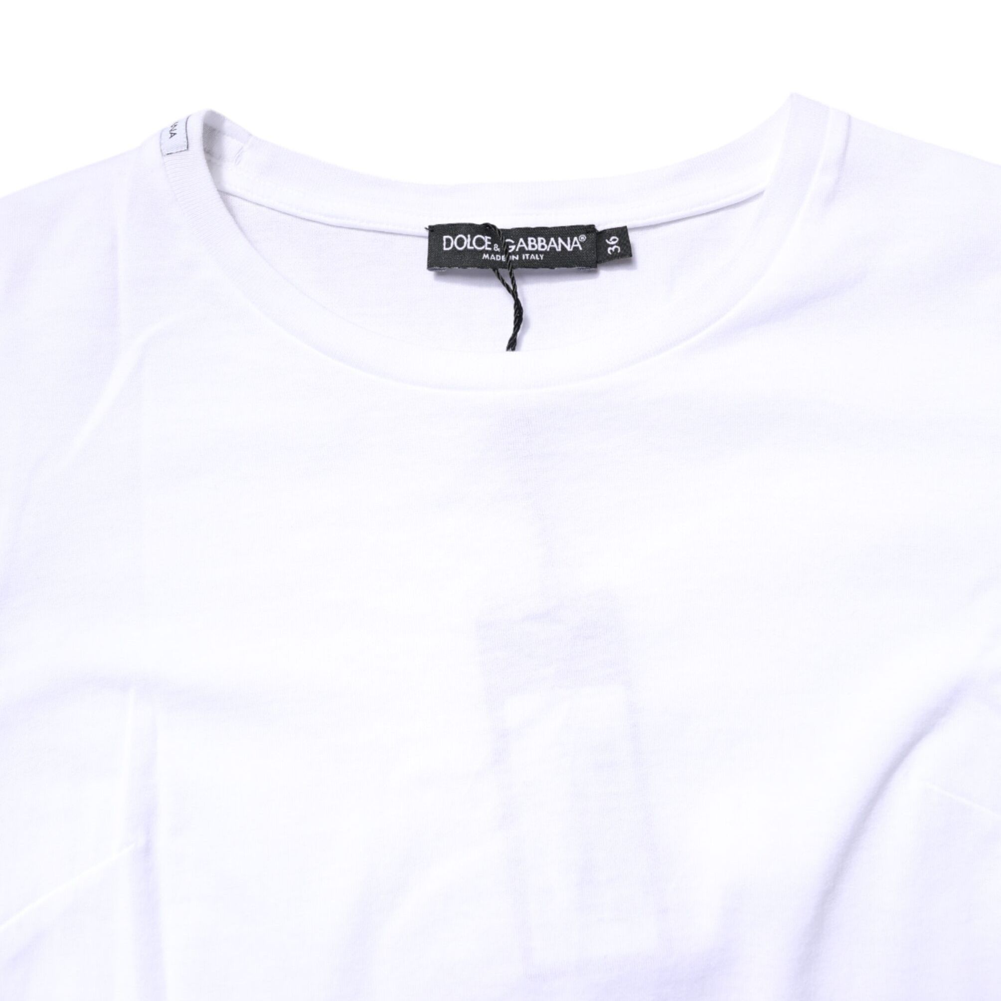 Dolce & Gabbana White Cotton Crew Neck Short Sleeves T-shirt