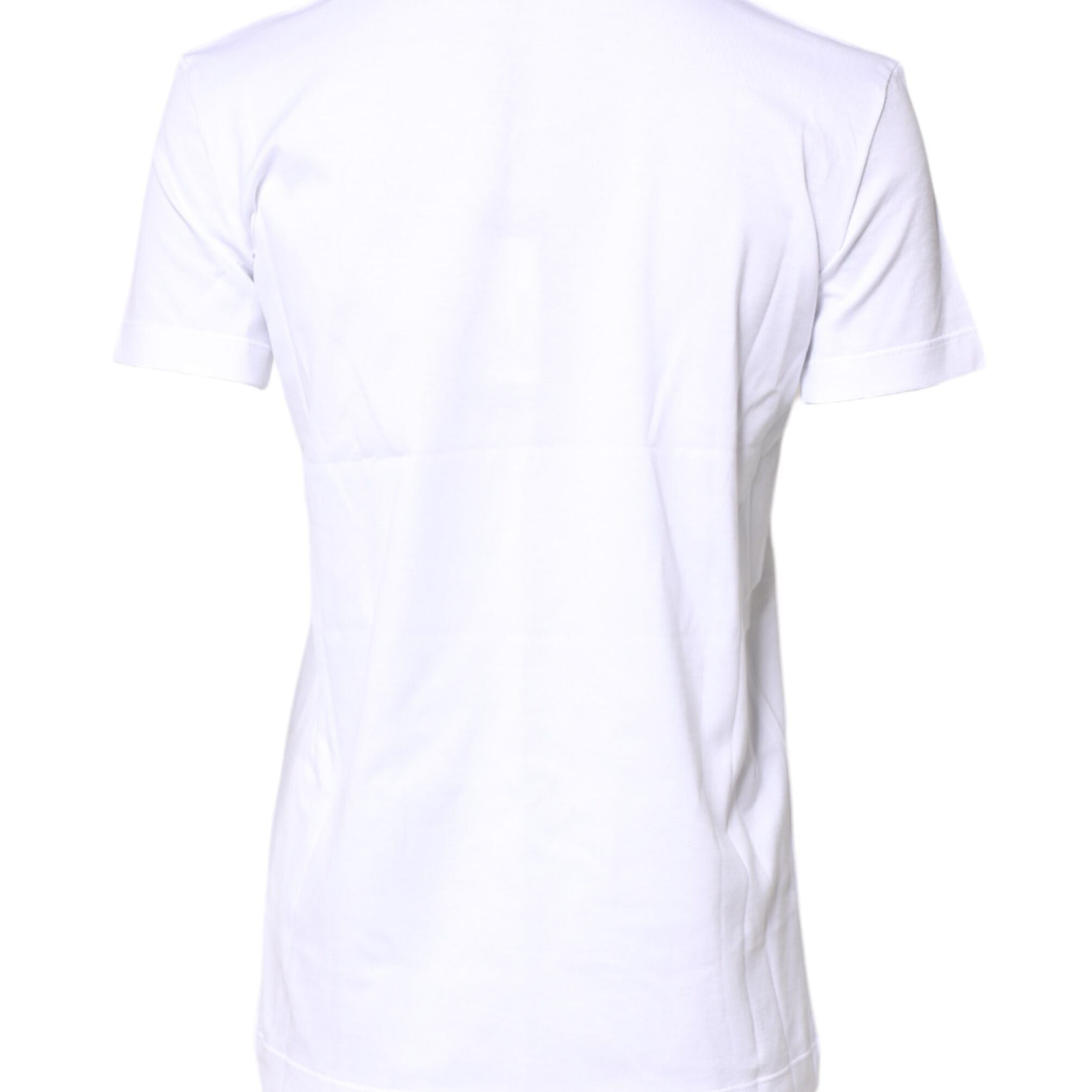 Dolce & Gabbana White Cotton Crew Neck Short Sleeves T-shirt