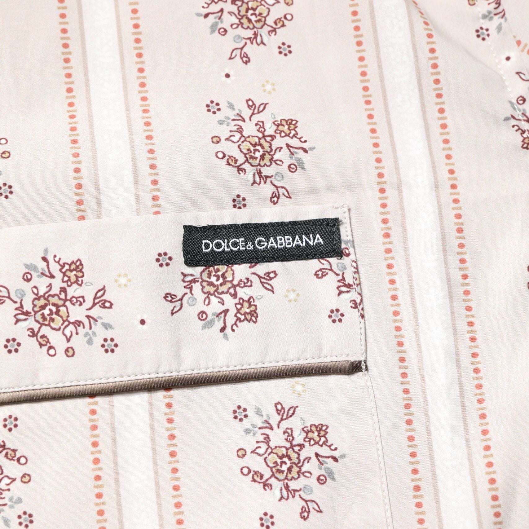 Dolce & Gabbana Beige Floral Print Cotton Men Pajama Set Sleepwear