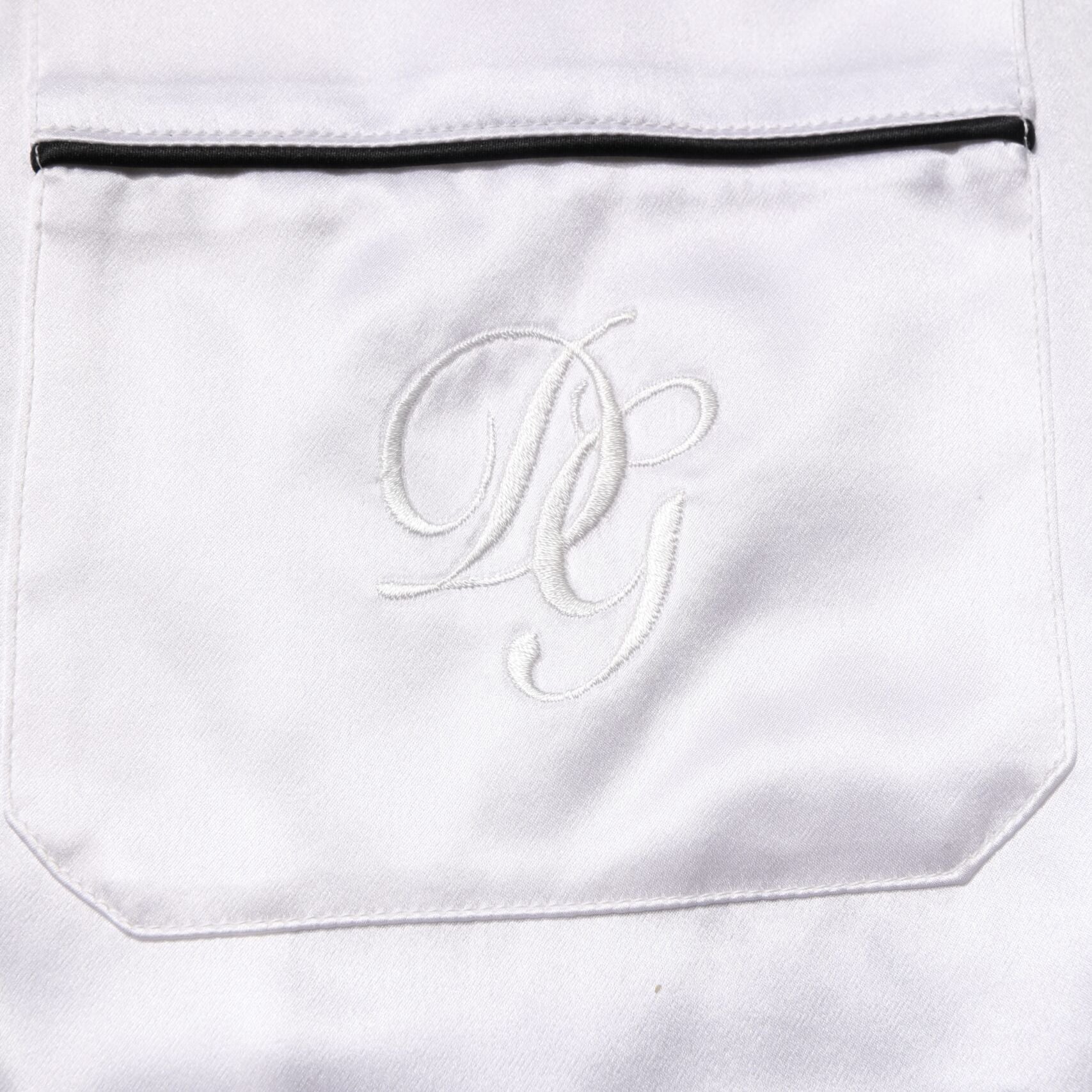 Dolce & Gabbana White Satin Silk Men Pajama Set Sleepwear