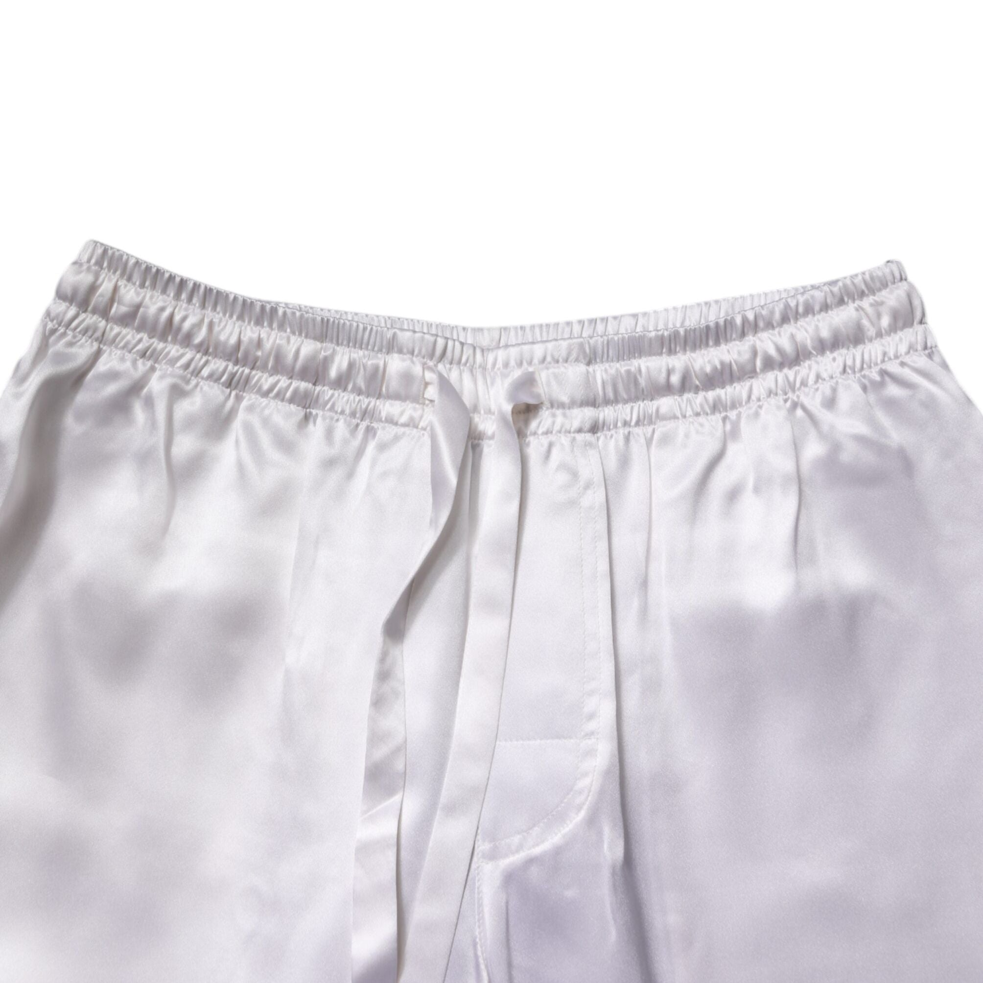 Dolce & Gabbana White Satin Silk Men Pajama Set Sleepwear