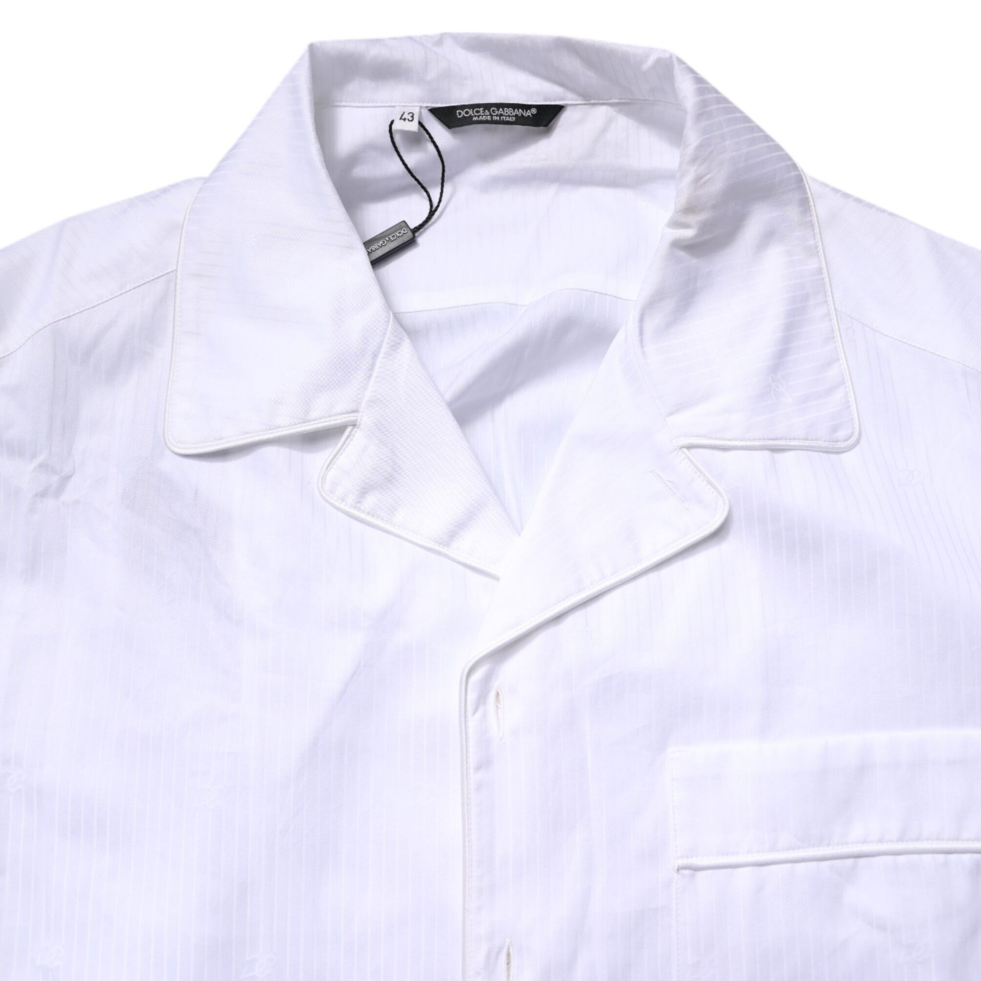 Dolce & Gabbana White Cotton Shirt Pants Pajama Set Sleepwear