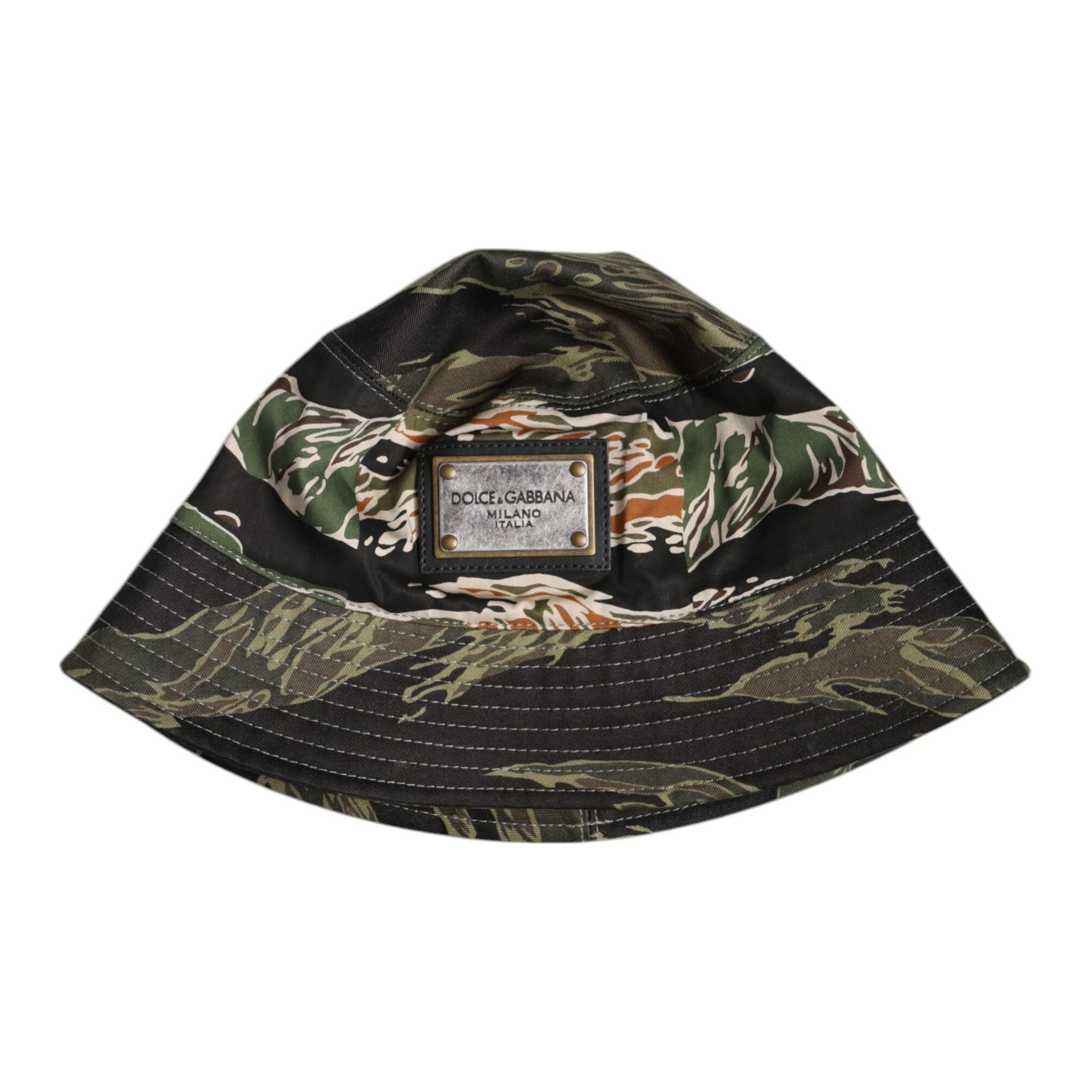 Dolce & Gabbana Multicolor DG Plaque Wide Brim Bucket Hat