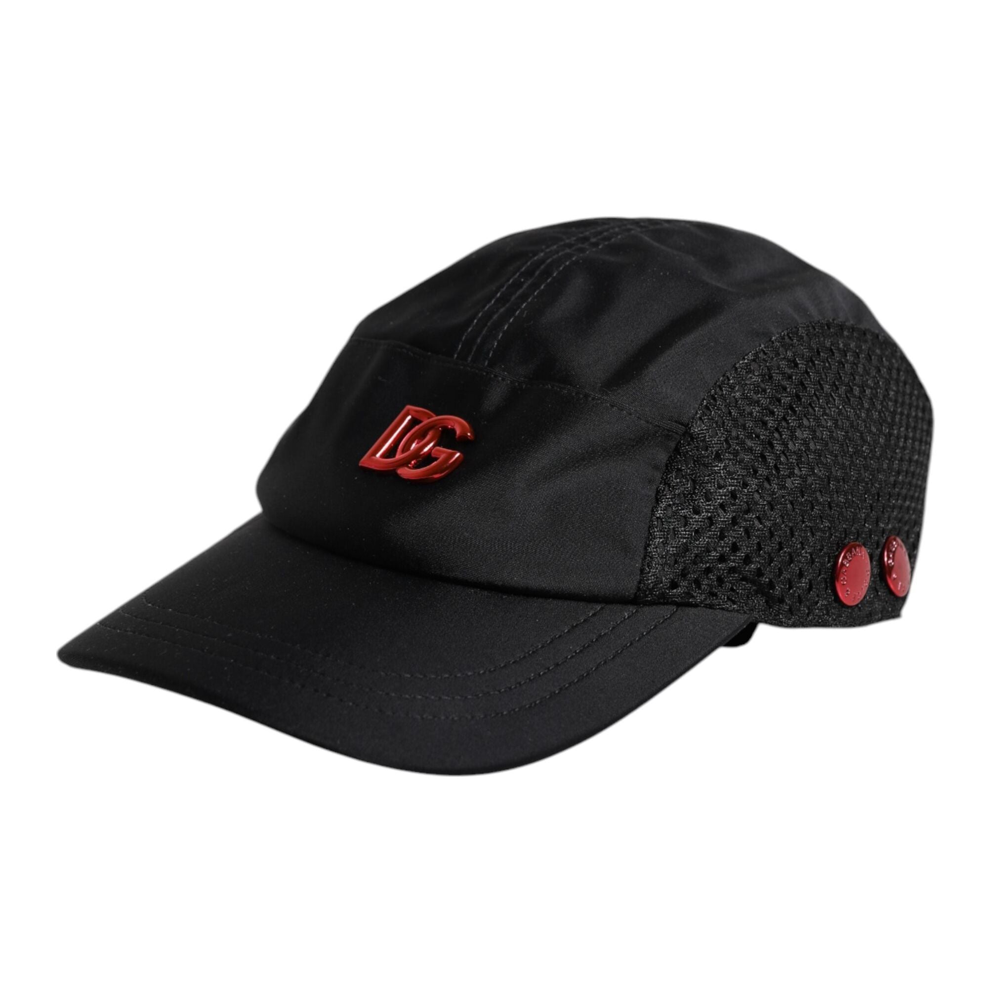Dolce & Gabbana Black Nylon Logo 6 Panels Baseball Cap