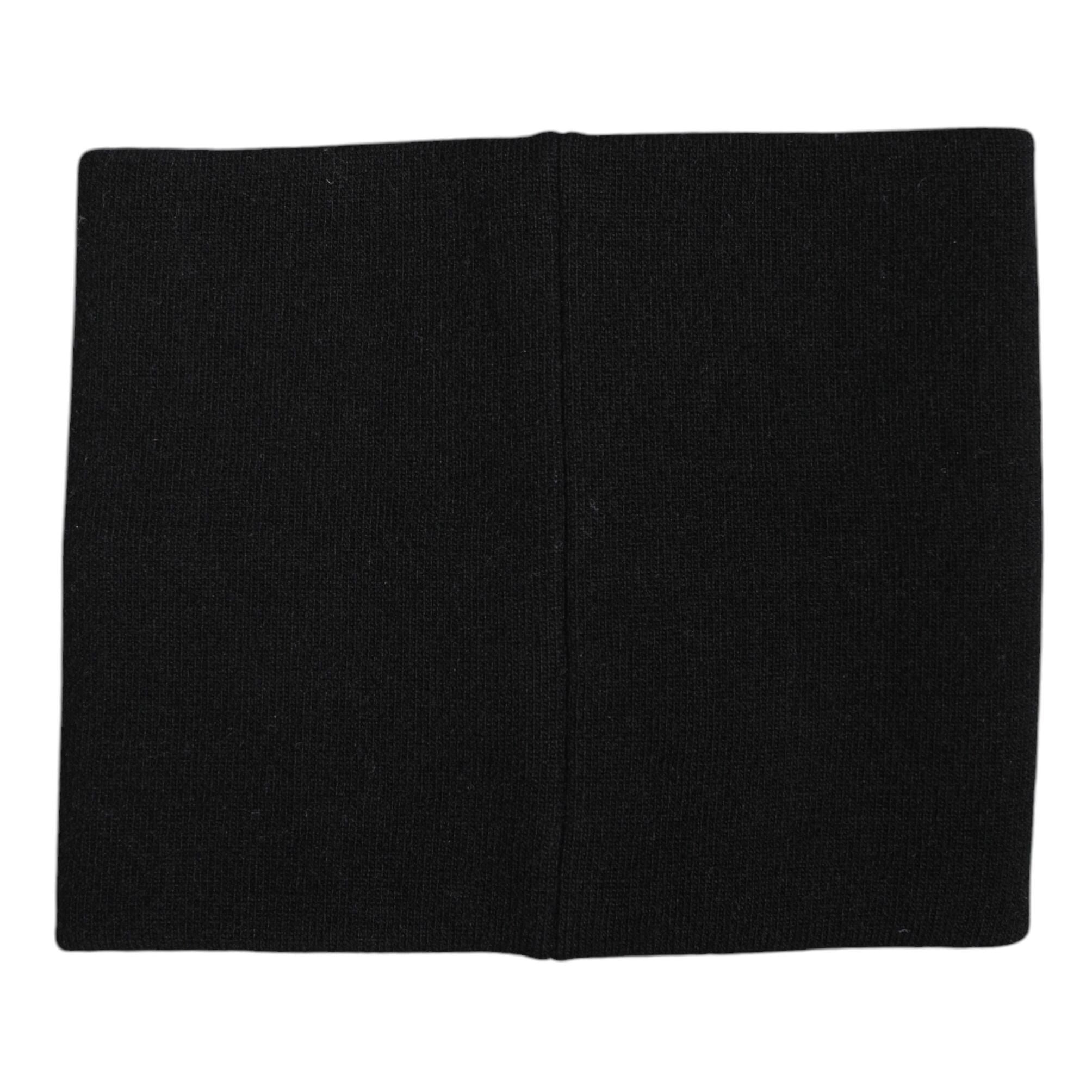Dolce & Gabbana Black White Logo Print Knitted Neck Warmer Scarf