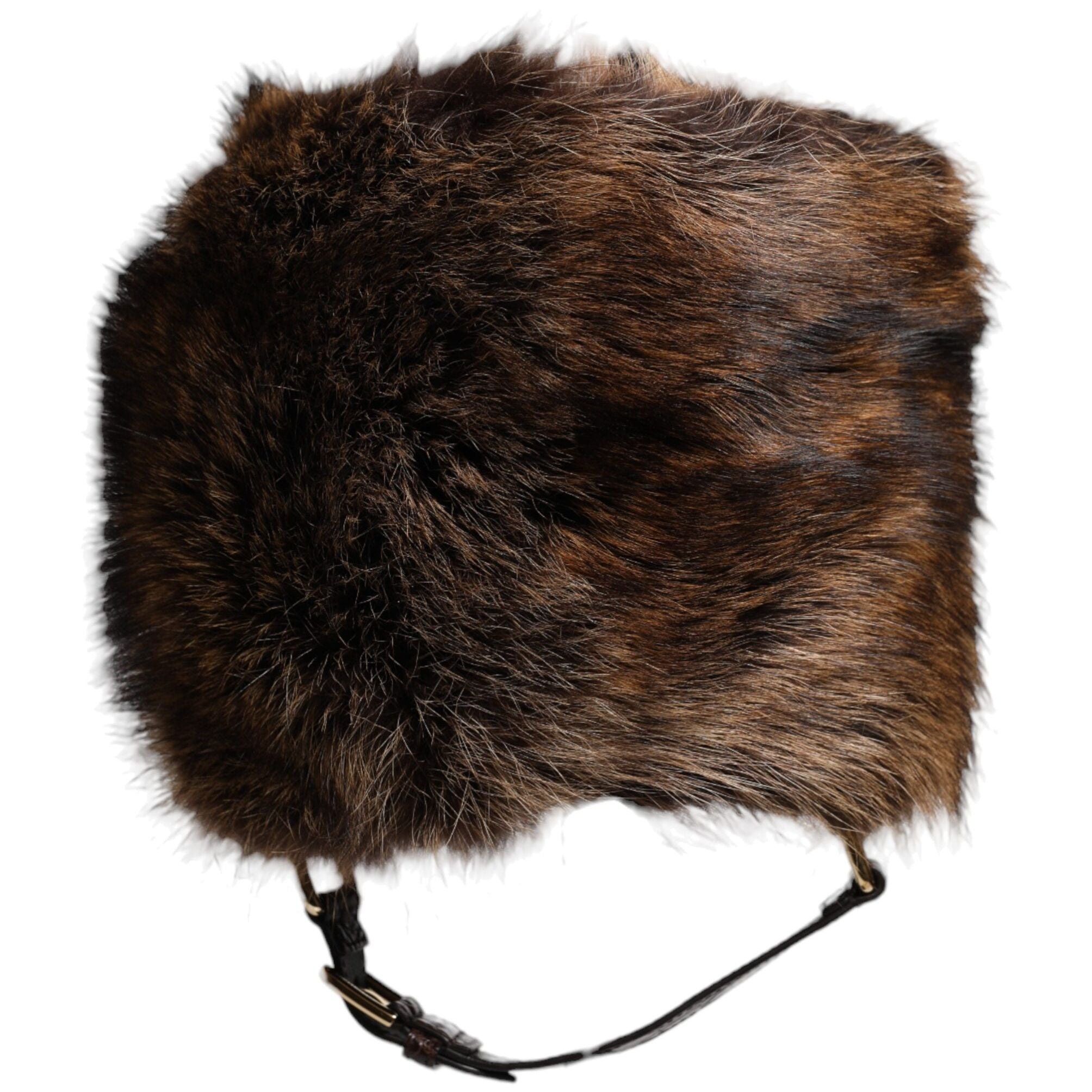 Dolce & Gabbana Brown Fur Women Bucket Hat