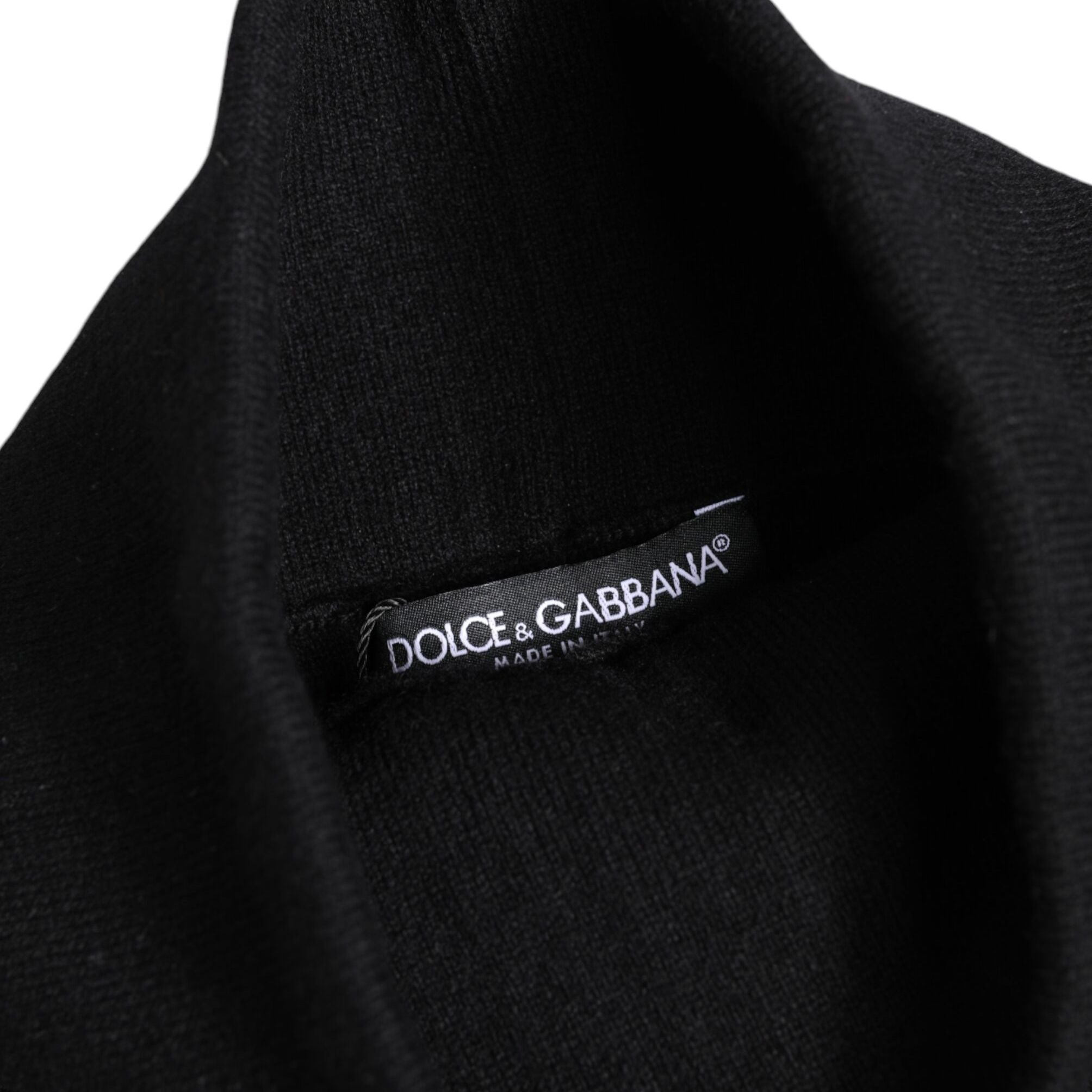 Dolce & Gabbana Black Cashmere Knitted Neck Warmer Foulard Scarf