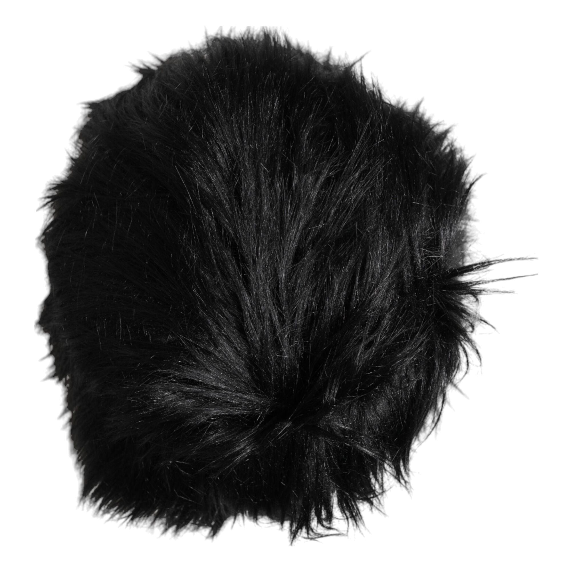 Dolce & Gabbana Black Faux Fur Bucket Hat