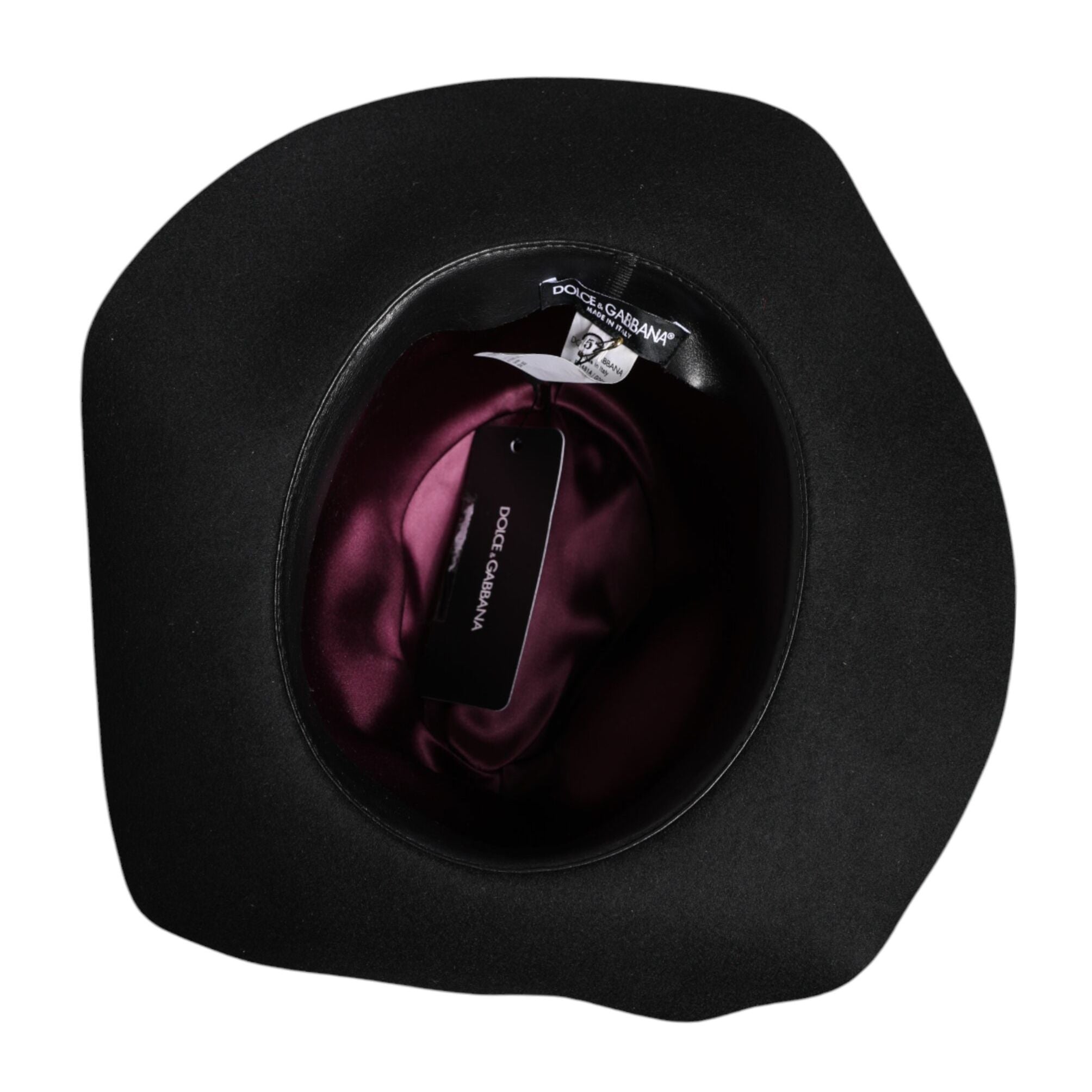 Dolce & Gabbana Black Wide Brim Trilby Fedora Hat