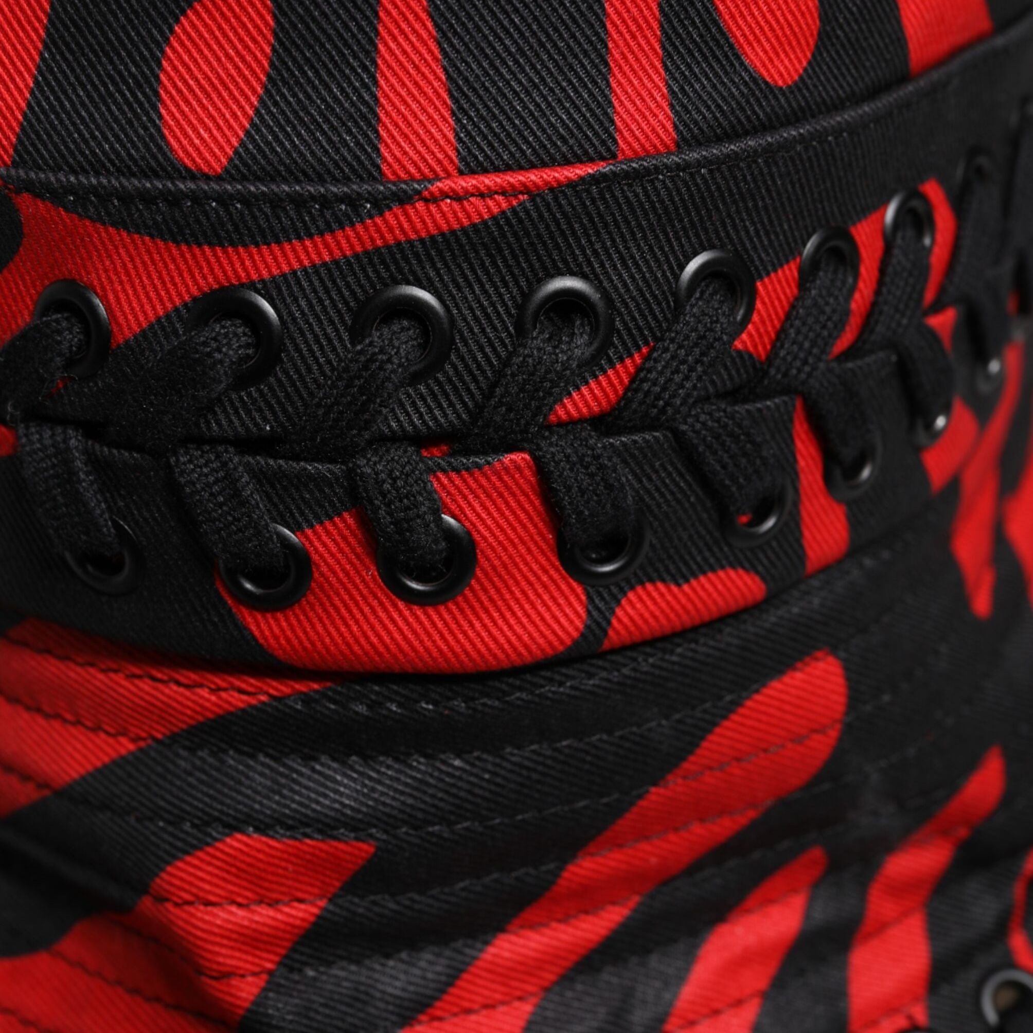 Dolce & Gabbana Black Red Stripe Polyester Wide Brim Bucket Hat