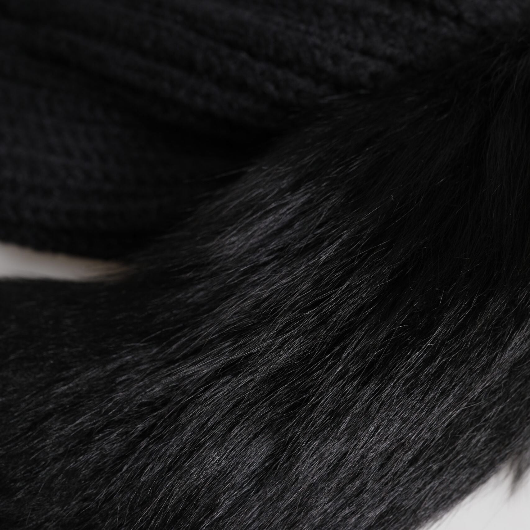 Dolce & Gabbana Black Acrylic Knitted Fur Winter Beanie Hat