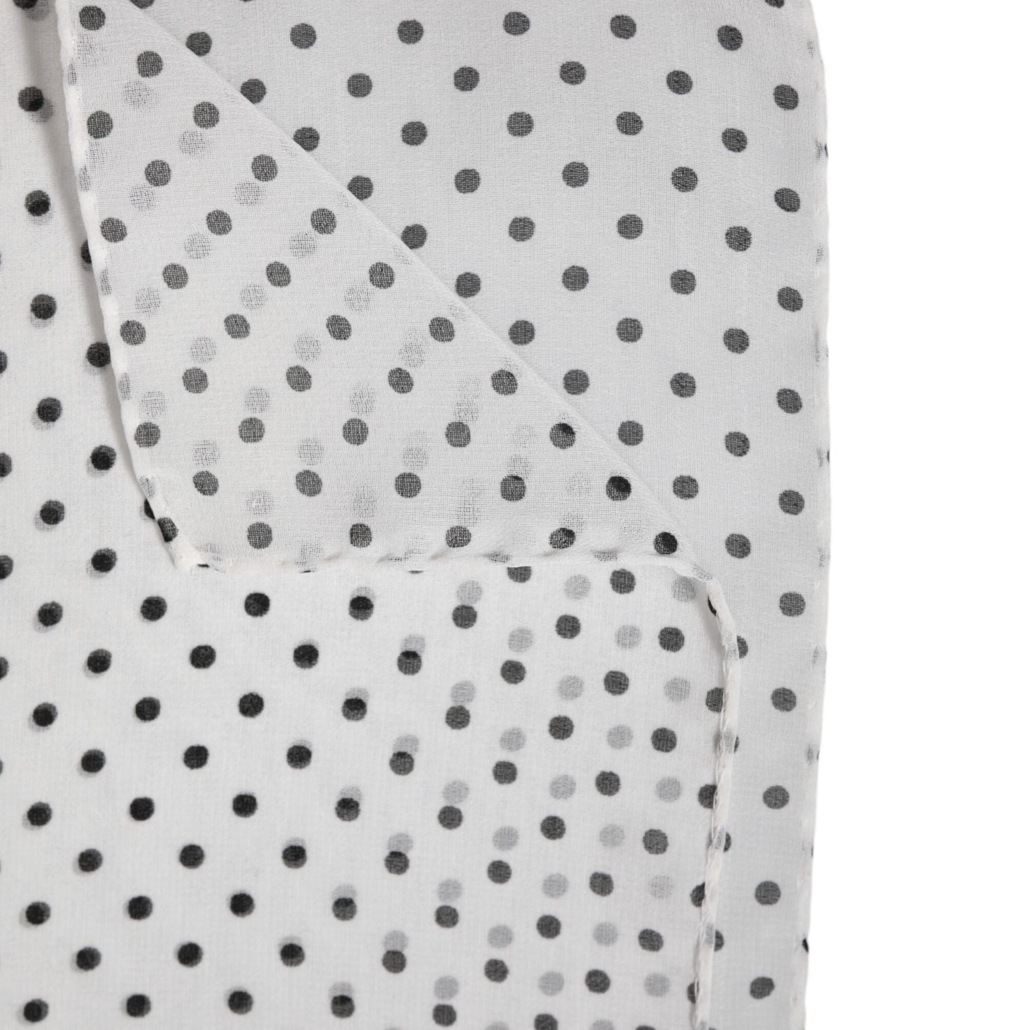 Dolce & Gabbana White Polka Dots Polyester Wrap Shawl Scarf