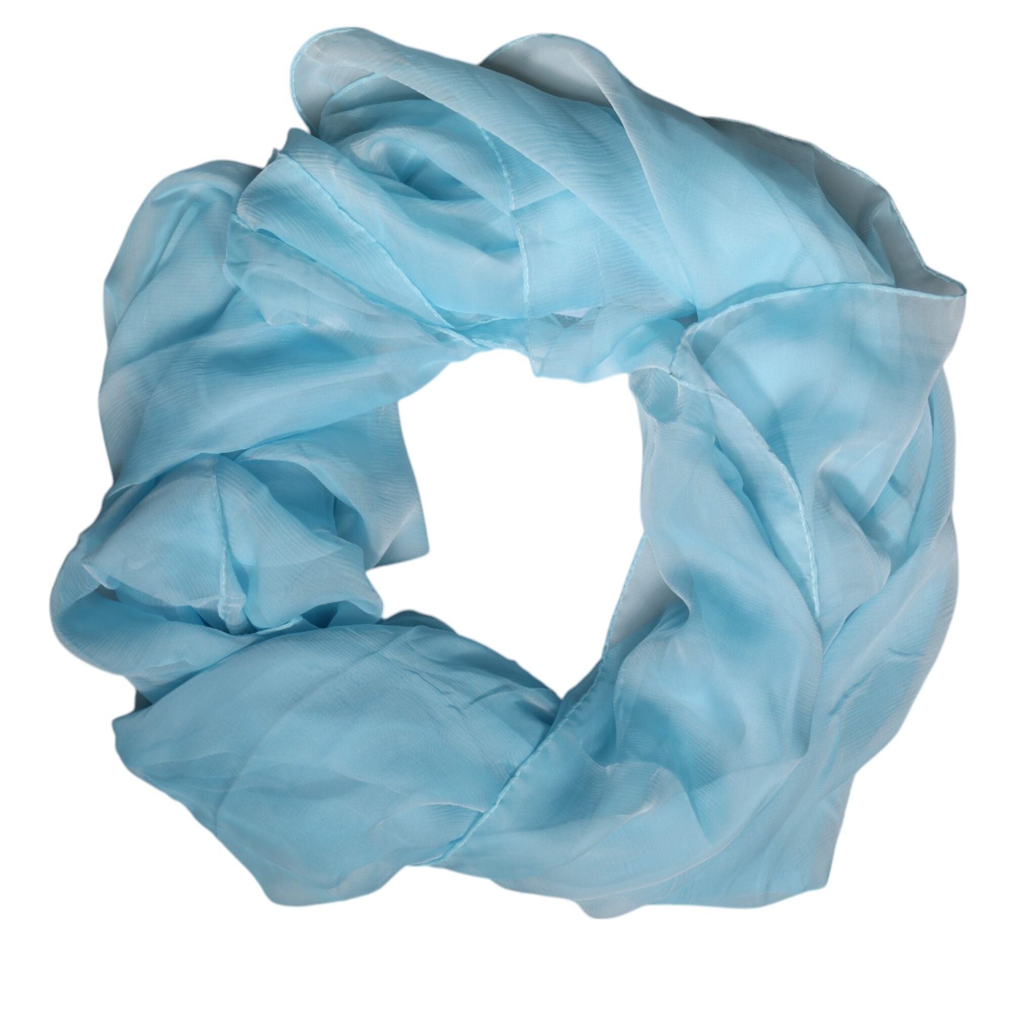 Dolce & Gabbana Light Blue Silk Rectangle Wrap Shawl Scarf