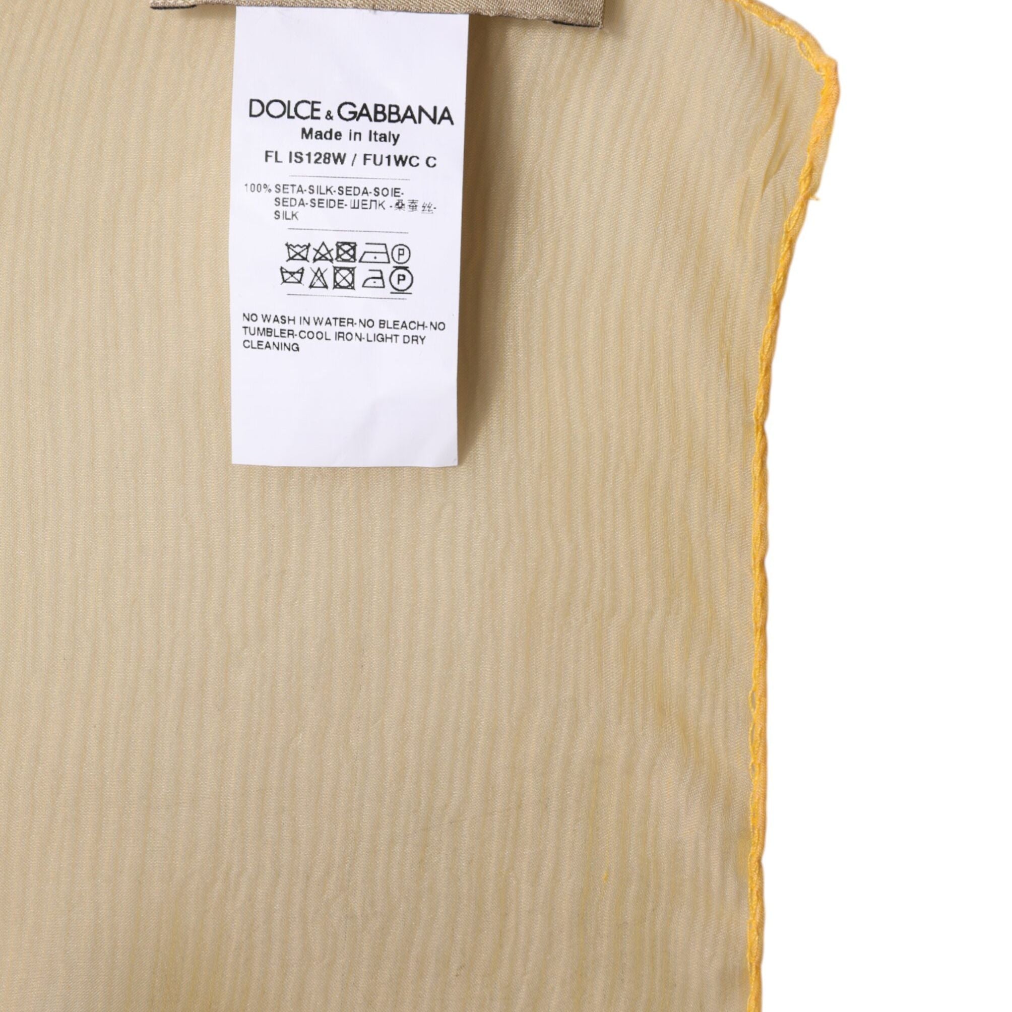 Dolce & Gabbana Yellow Silk Rectangle Wrap Shawl Scarf