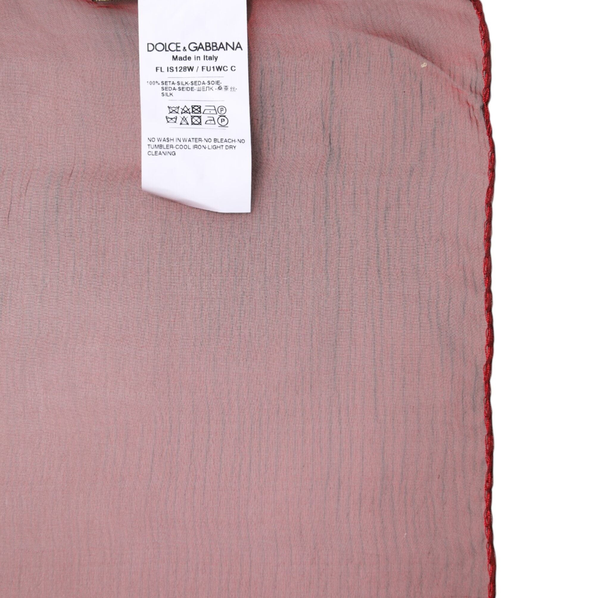 Dolce & Gabbana Red Silk Rectangle Women Wrap Shawl Scarf