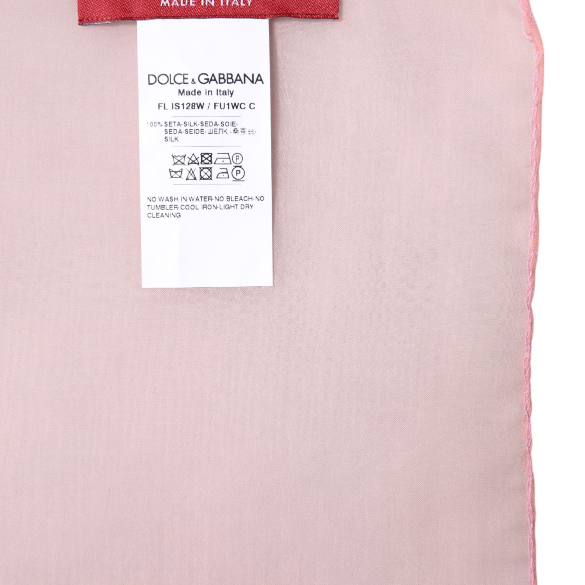 Dolce & Gabbana Pink Silk Rectangle Women Wrap Shawl Scarf