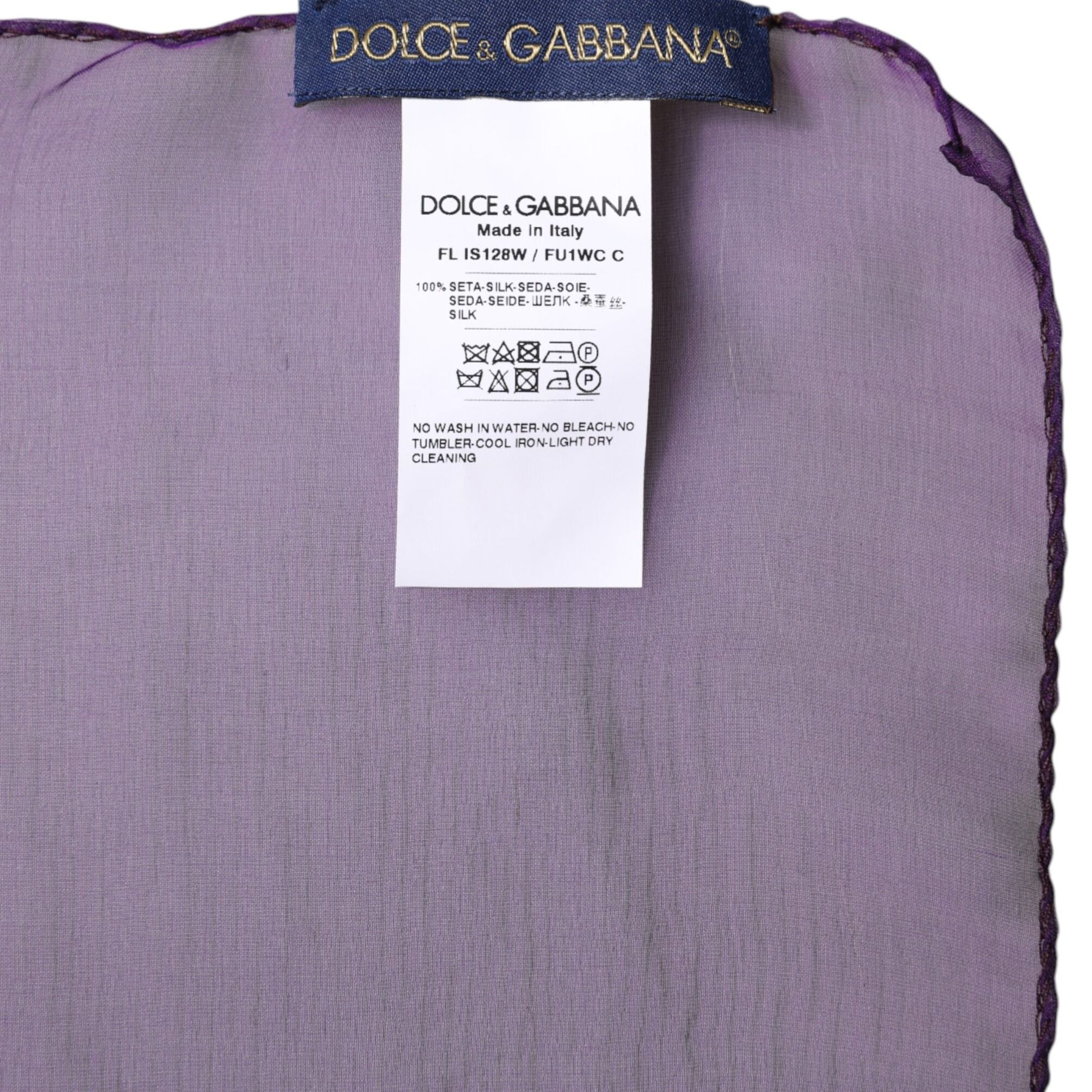 Dolce & Gabbana Purple Silk Rectangle Wrap Shawl Scarf