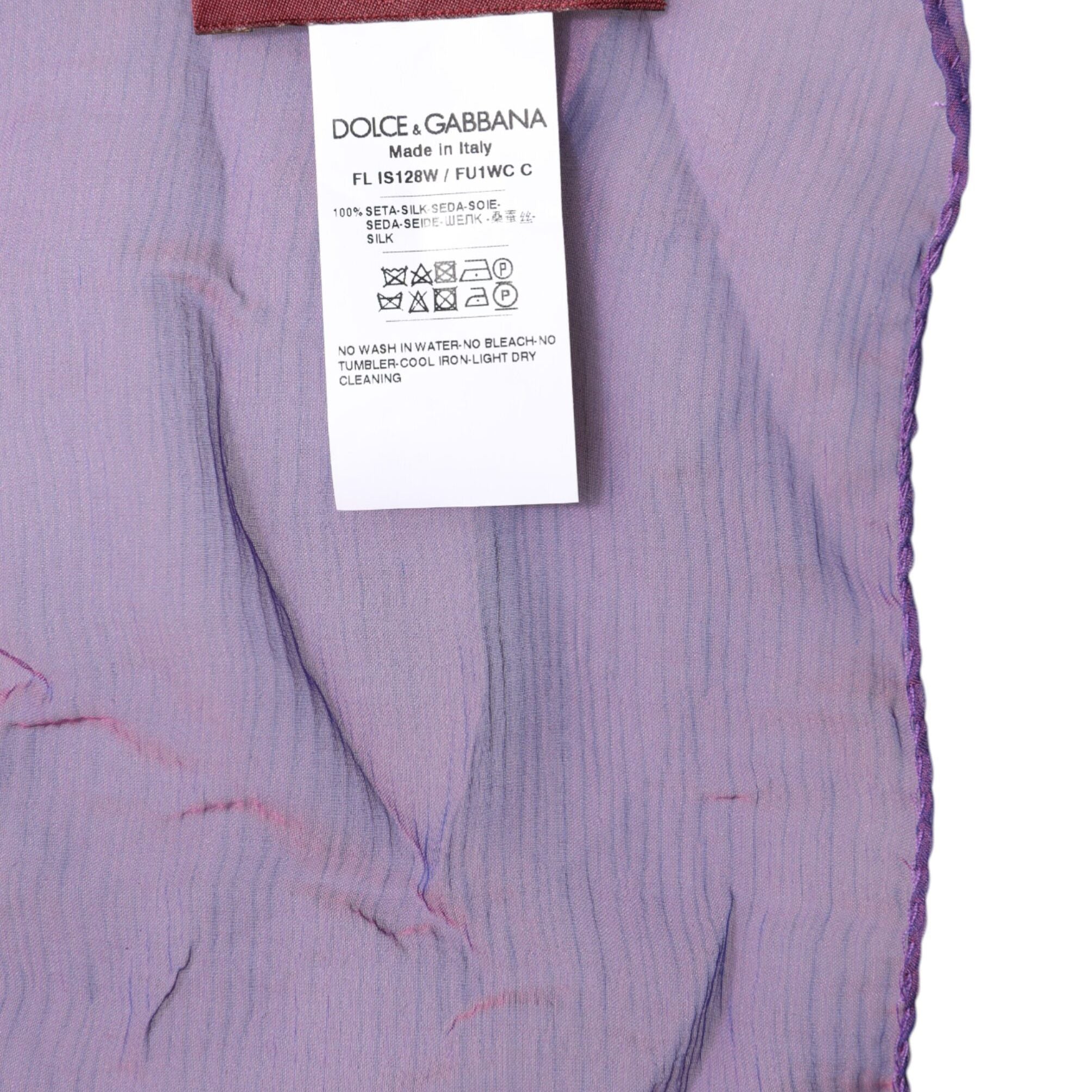 Dolce & Gabbana Purple Silk Rectangle Wrap Shawl Scarf