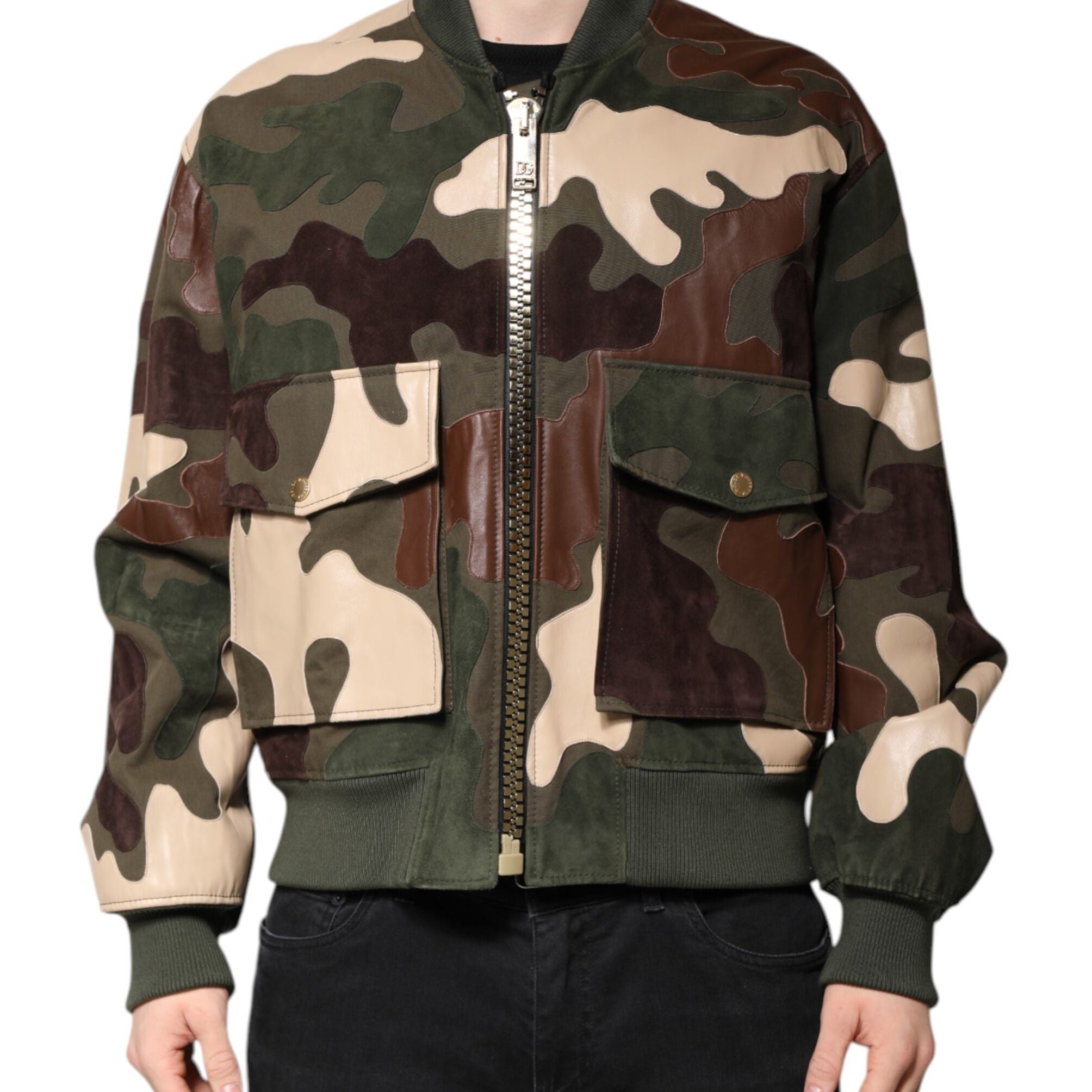 Dolce & Gabbana Multicolor Cotton Bomber Full Zip Jacket