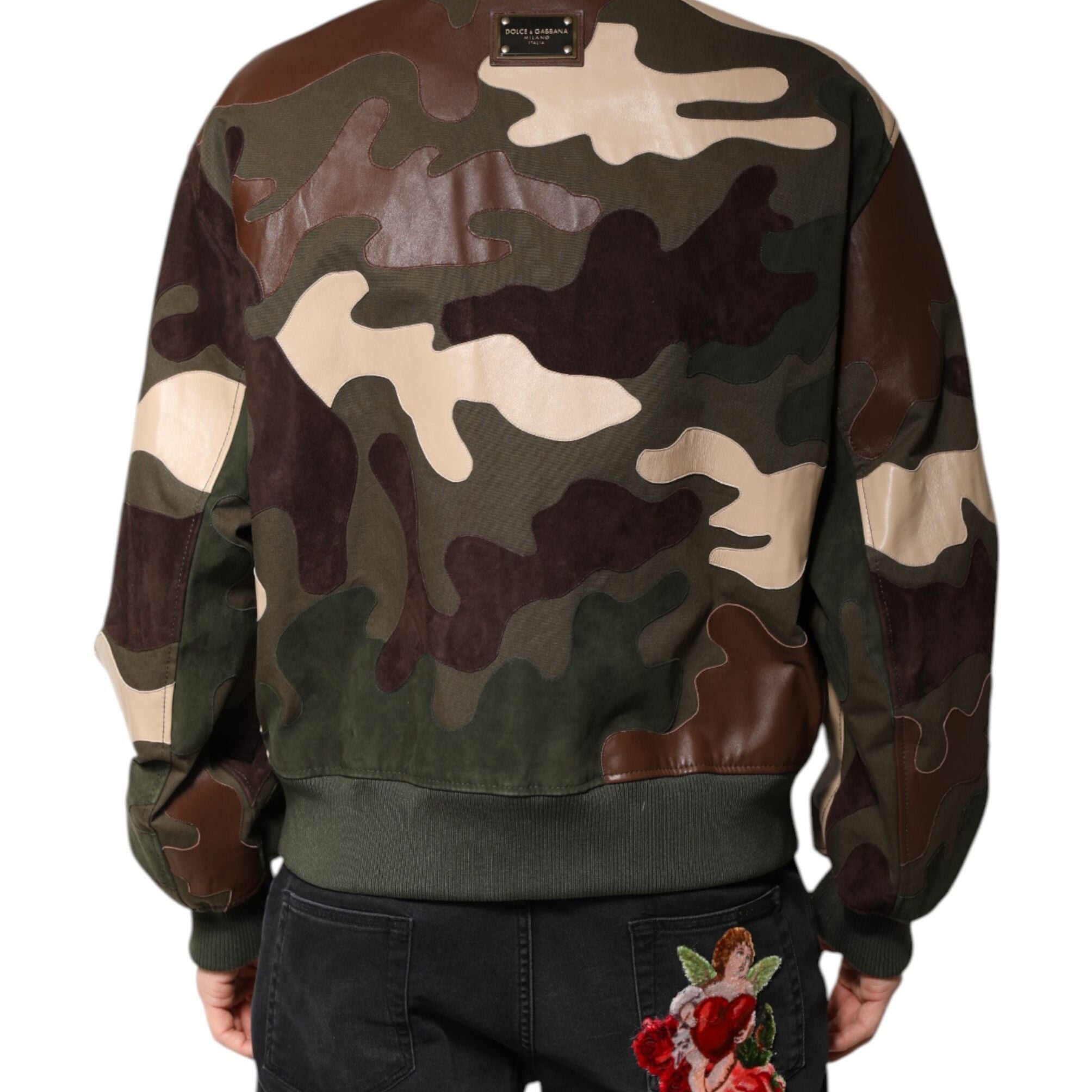 Dolce & Gabbana Multicolor Cotton Bomber Full Zip Jacket