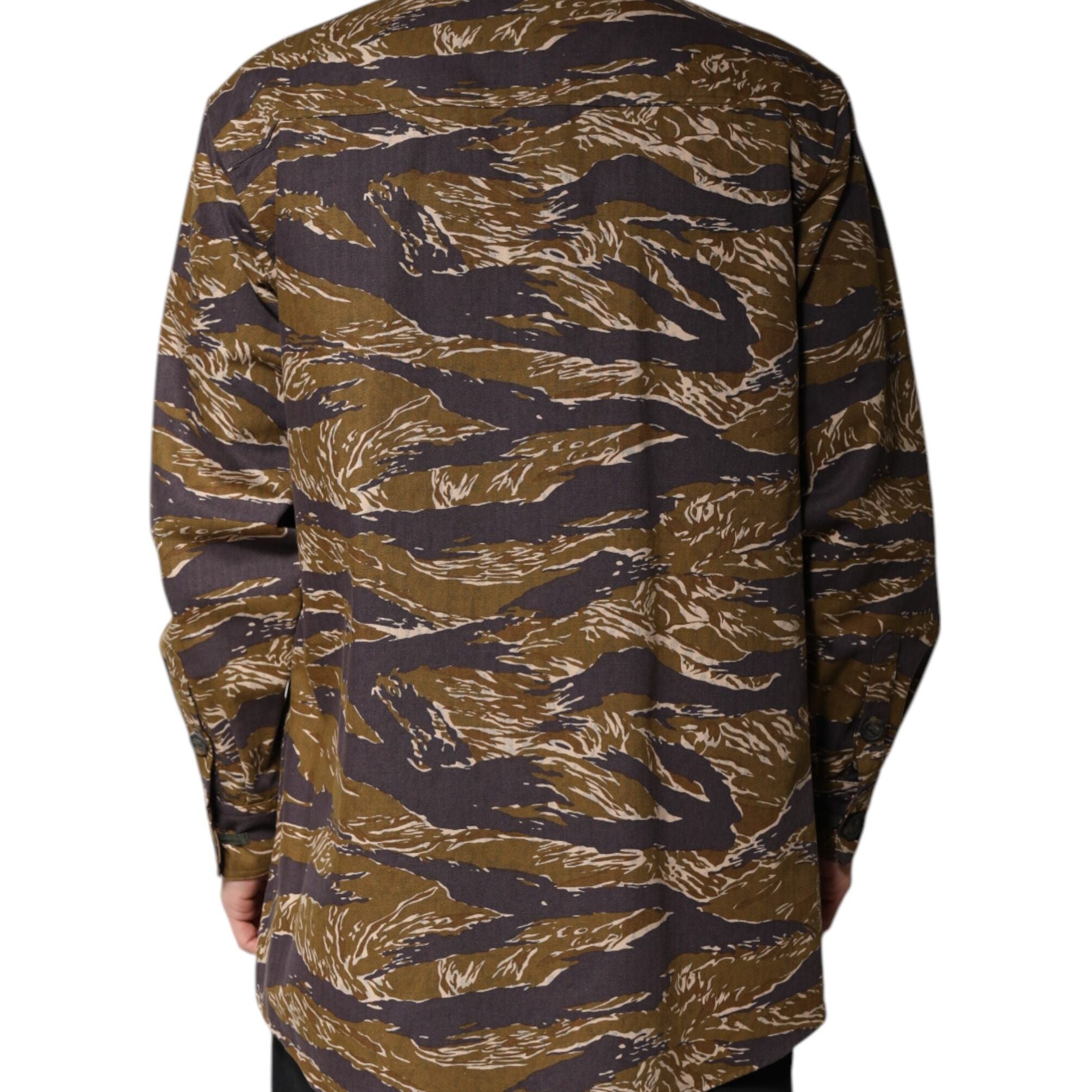 Dolce & Gabbana Brown Leopard Cotton Collared Coat Jacket