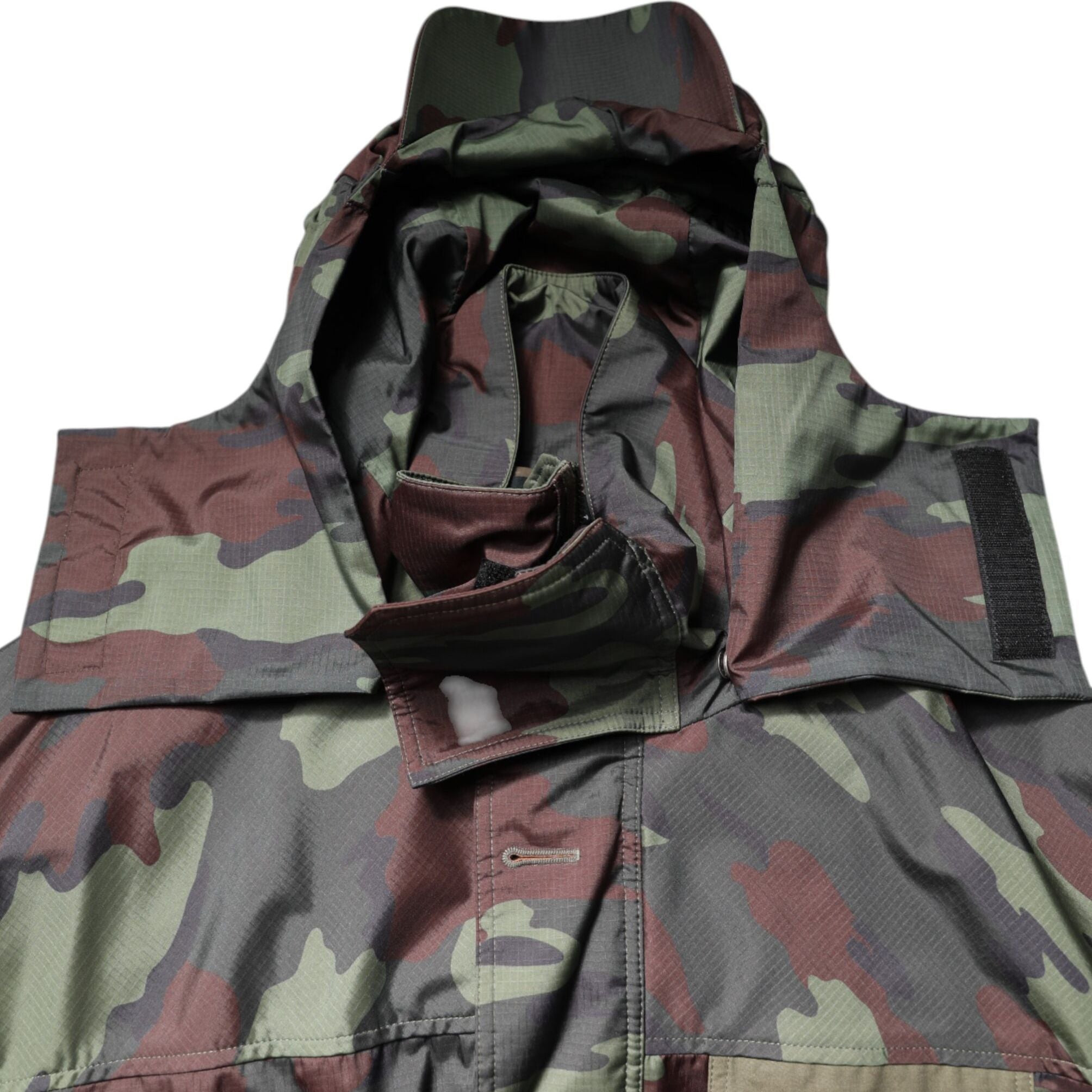 Dolce & Gabbana Multicolor Camouflage Button Hooded Jacket