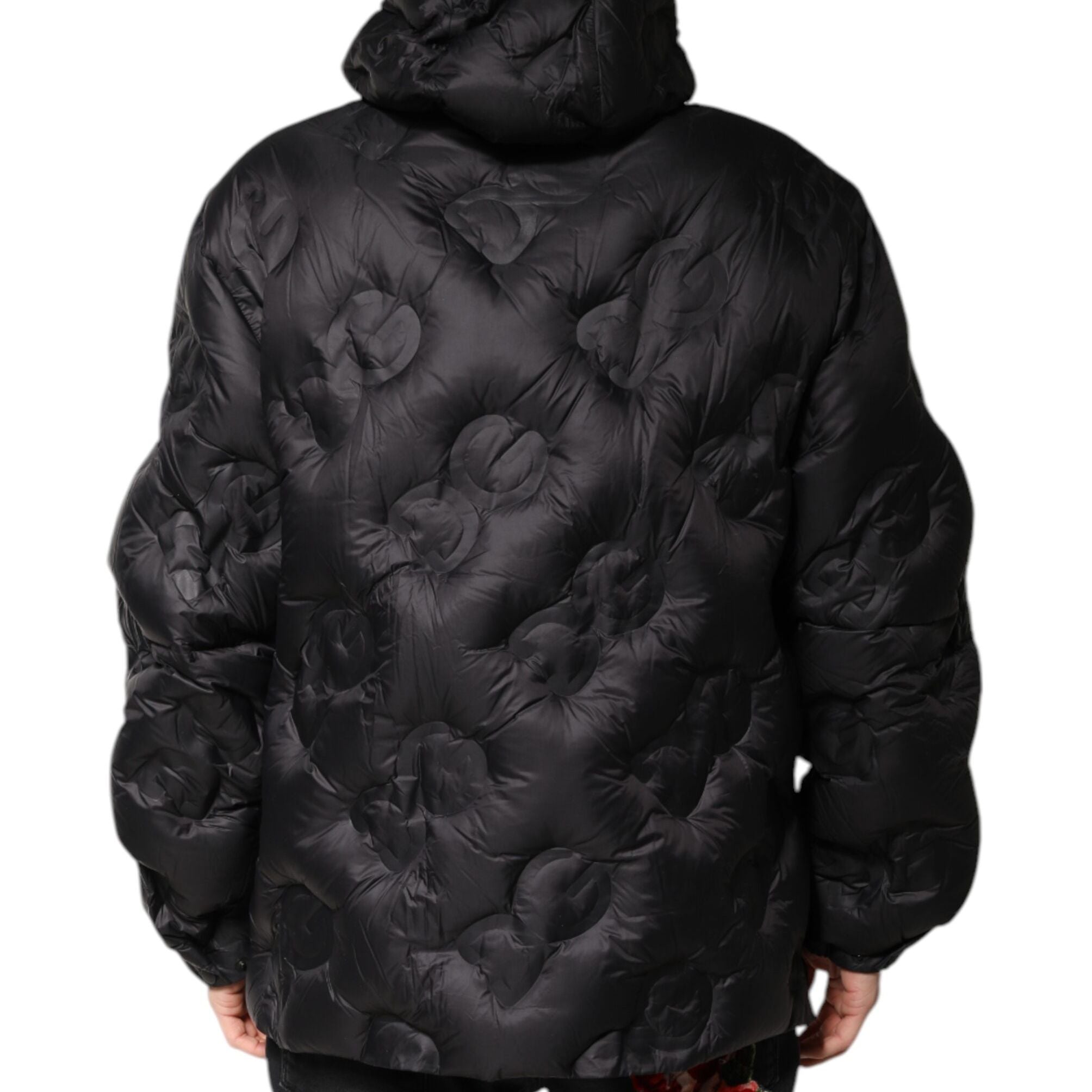 Dolce & Gabbana Black Hooded Parka Coat Winter Jacket
