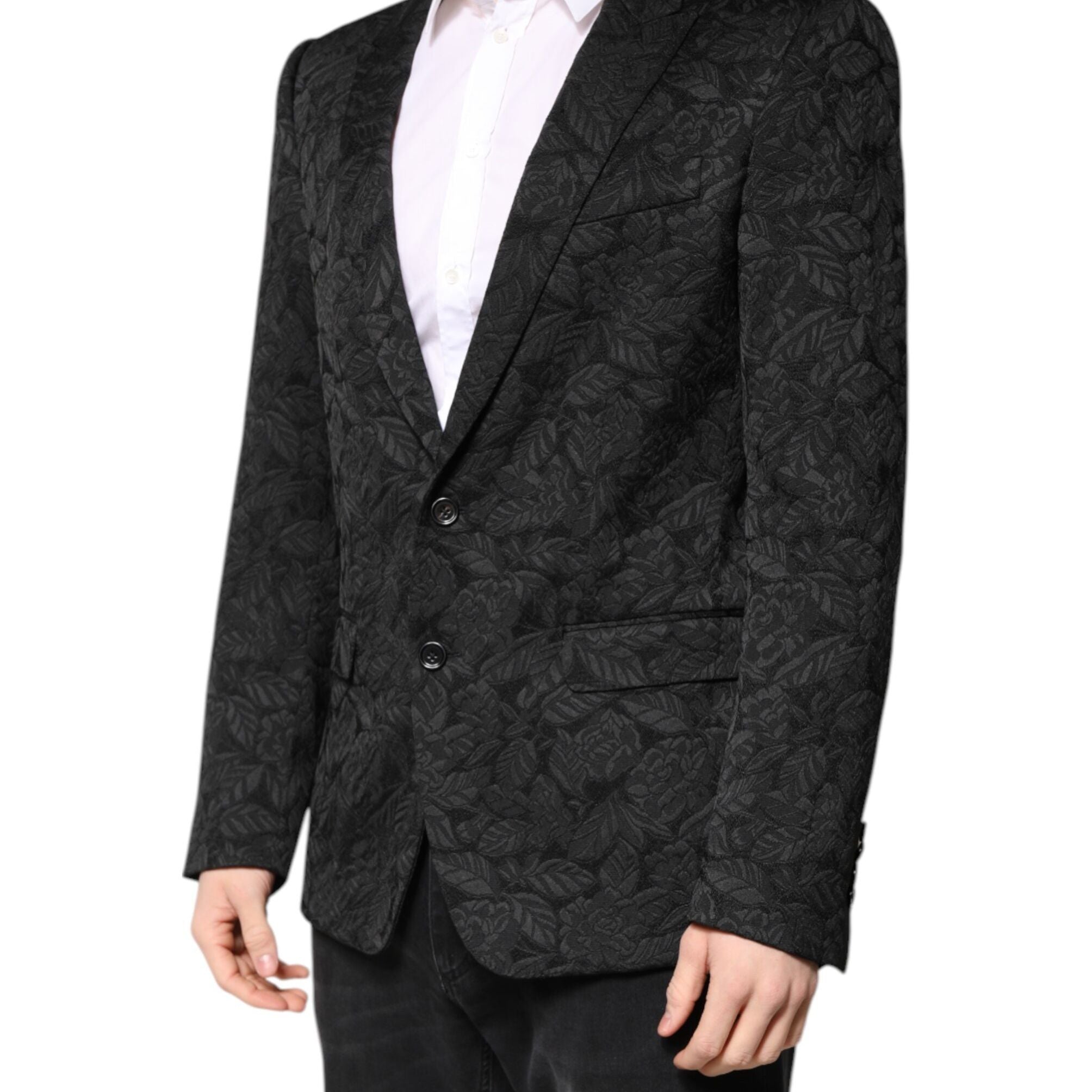 Dolce & Gabbana Black MARTINI Brocade Single Breasted Blazer