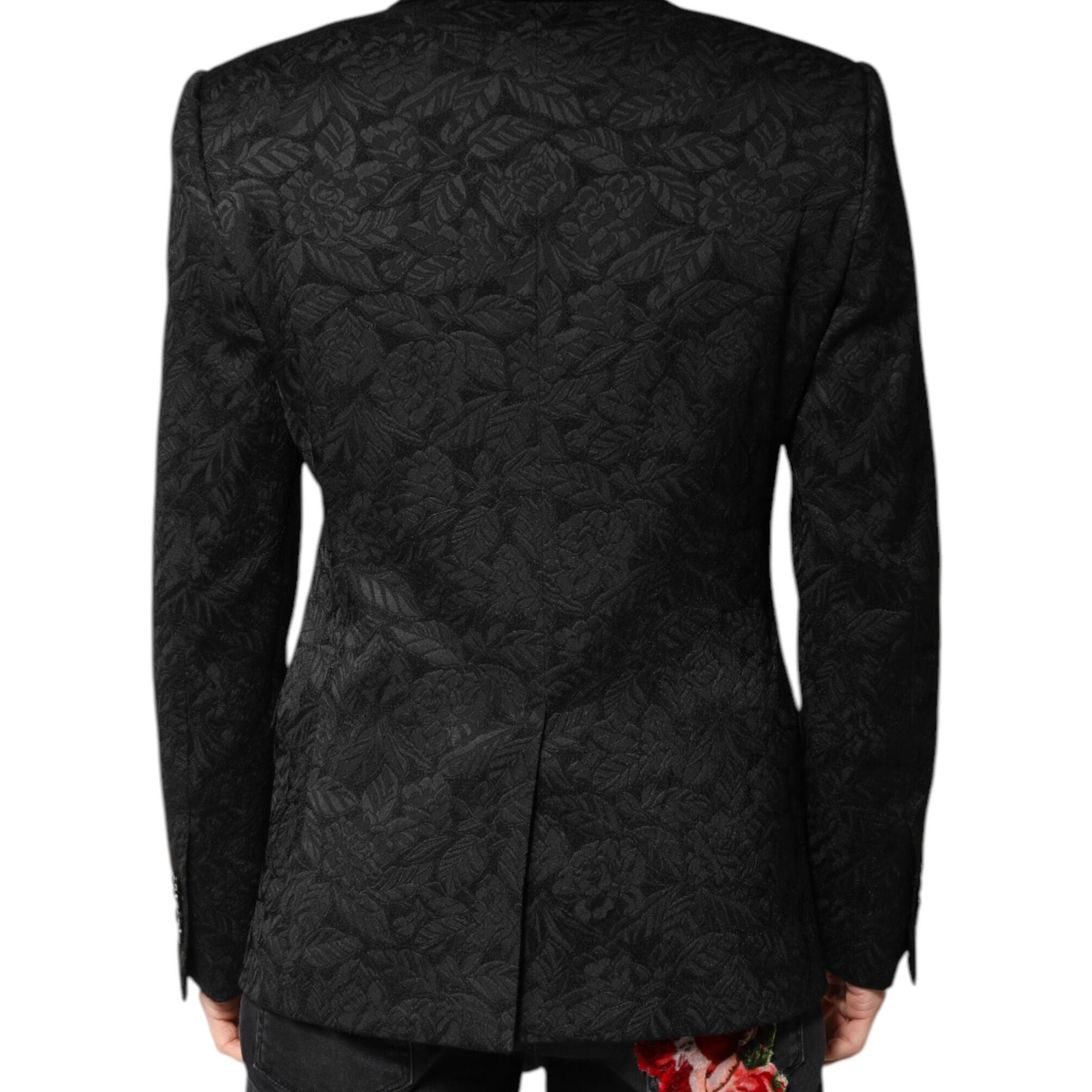 Dolce & Gabbana Black MARTINI Brocade Single Breasted Blazer