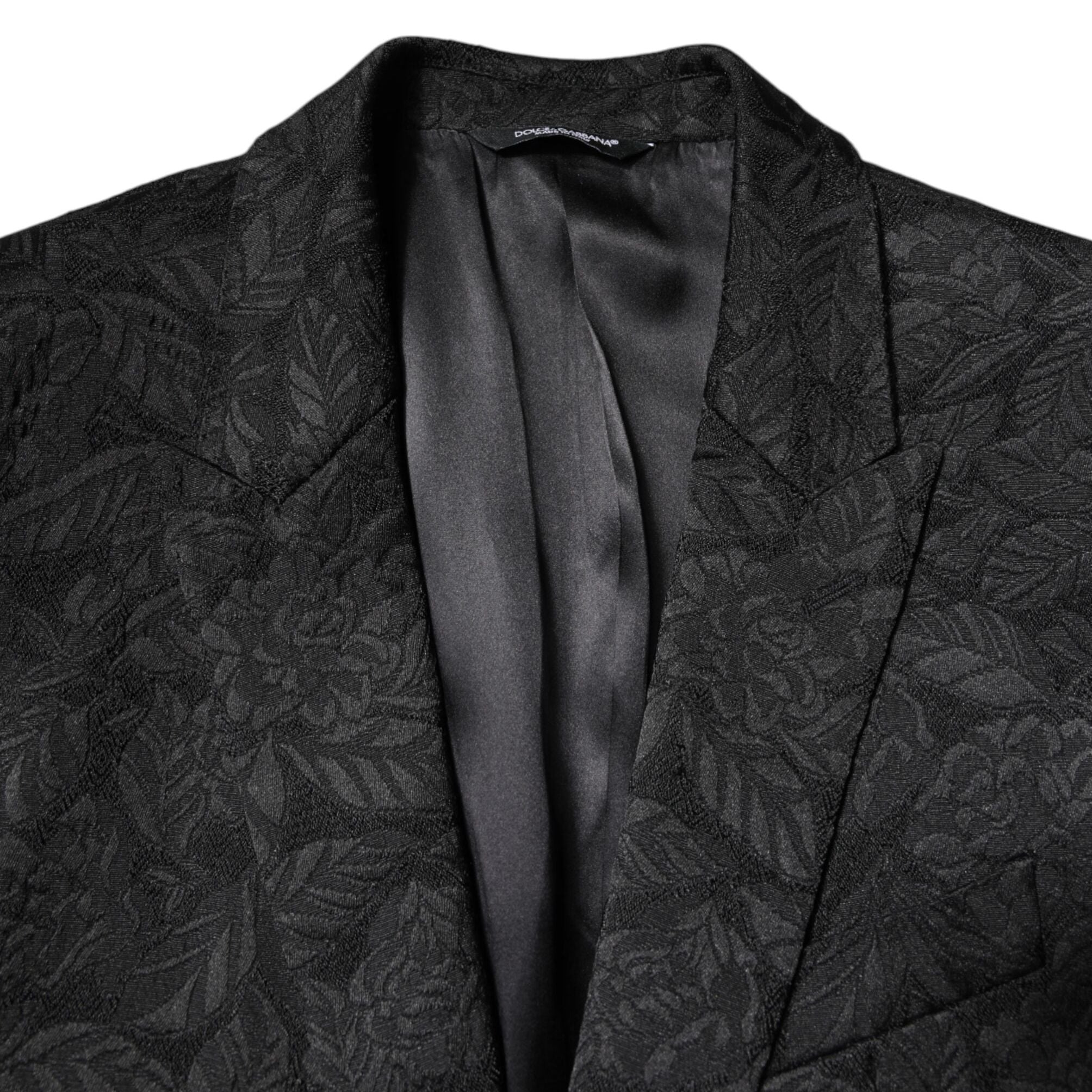 Dolce & Gabbana Black MARTINI Brocade Single Breasted Blazer