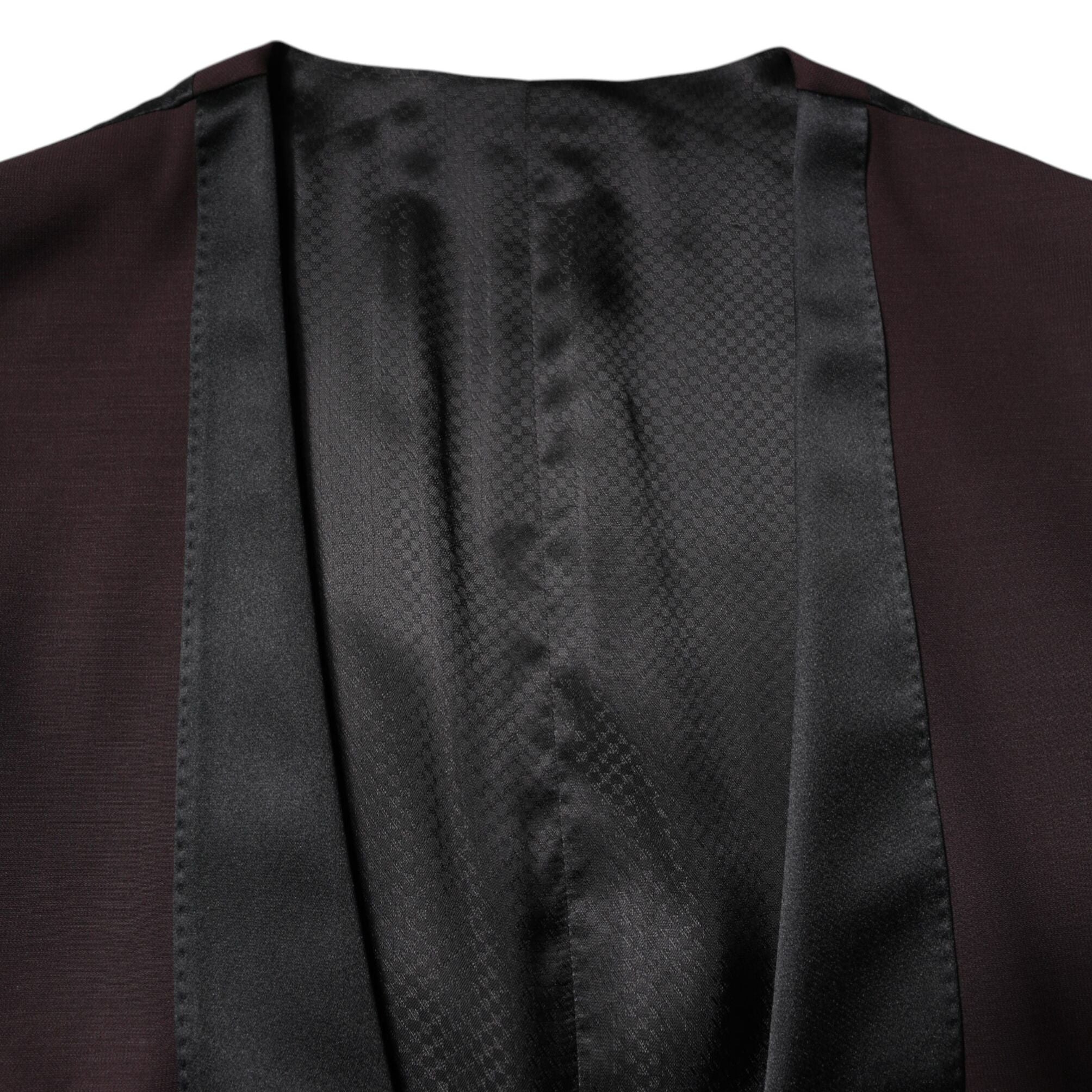Dolce & Gabbana Maroon Wool Waistcoat Dress Formal Vest