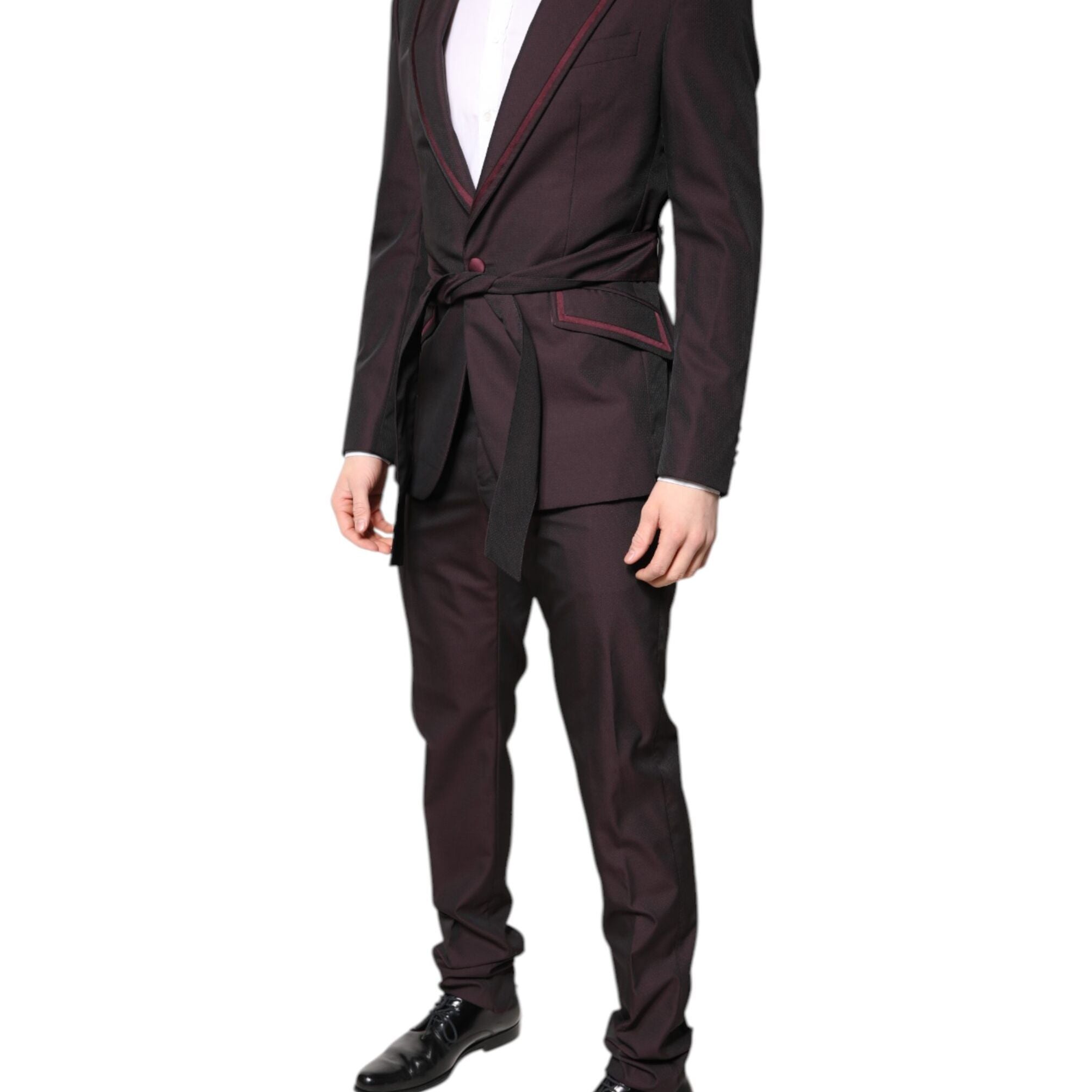 Dolce & Gabbana Maroon Single Breasted Formal 2 Piece Suit