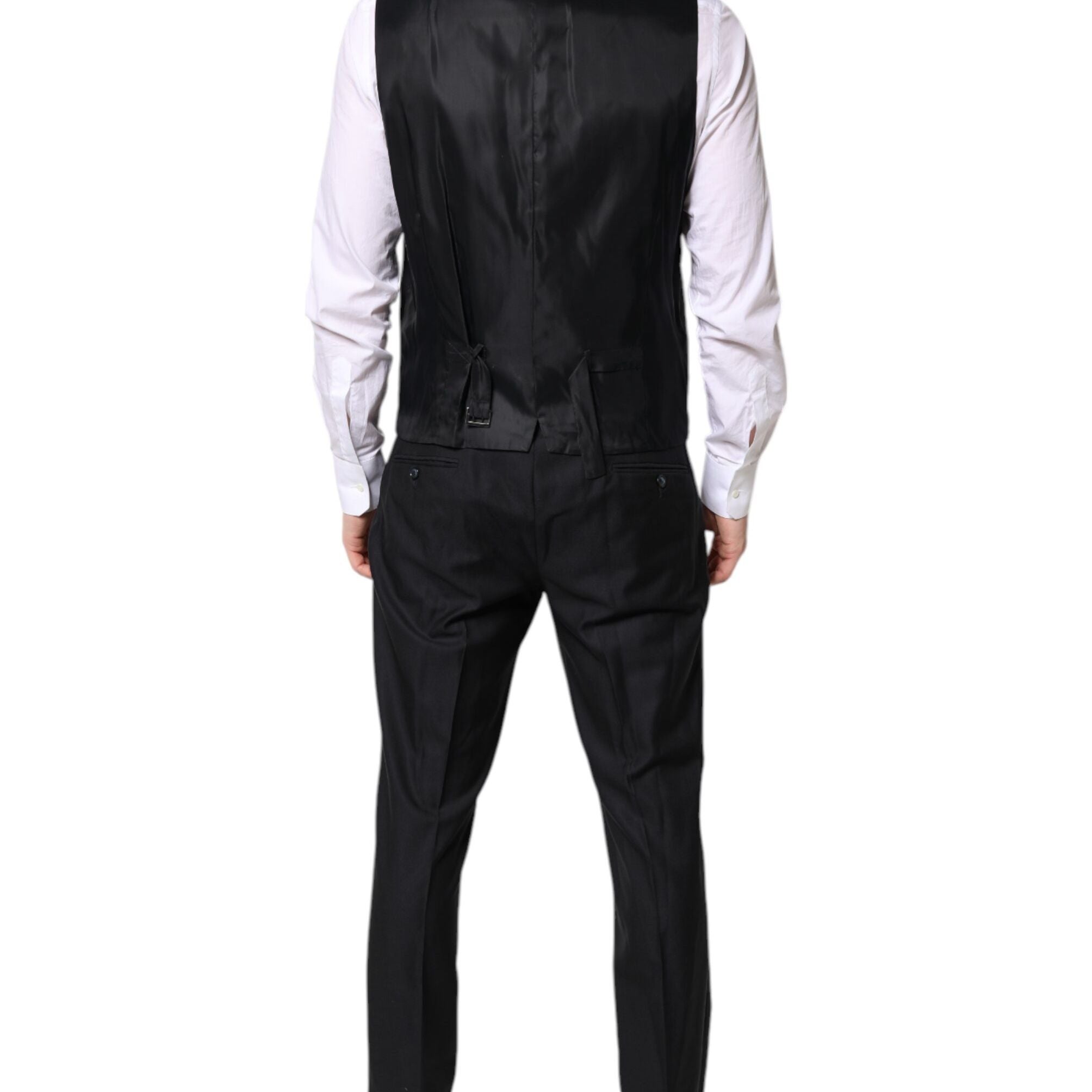 Dolce & Gabbana Black Double Breasted Formal 3 Piece Suit