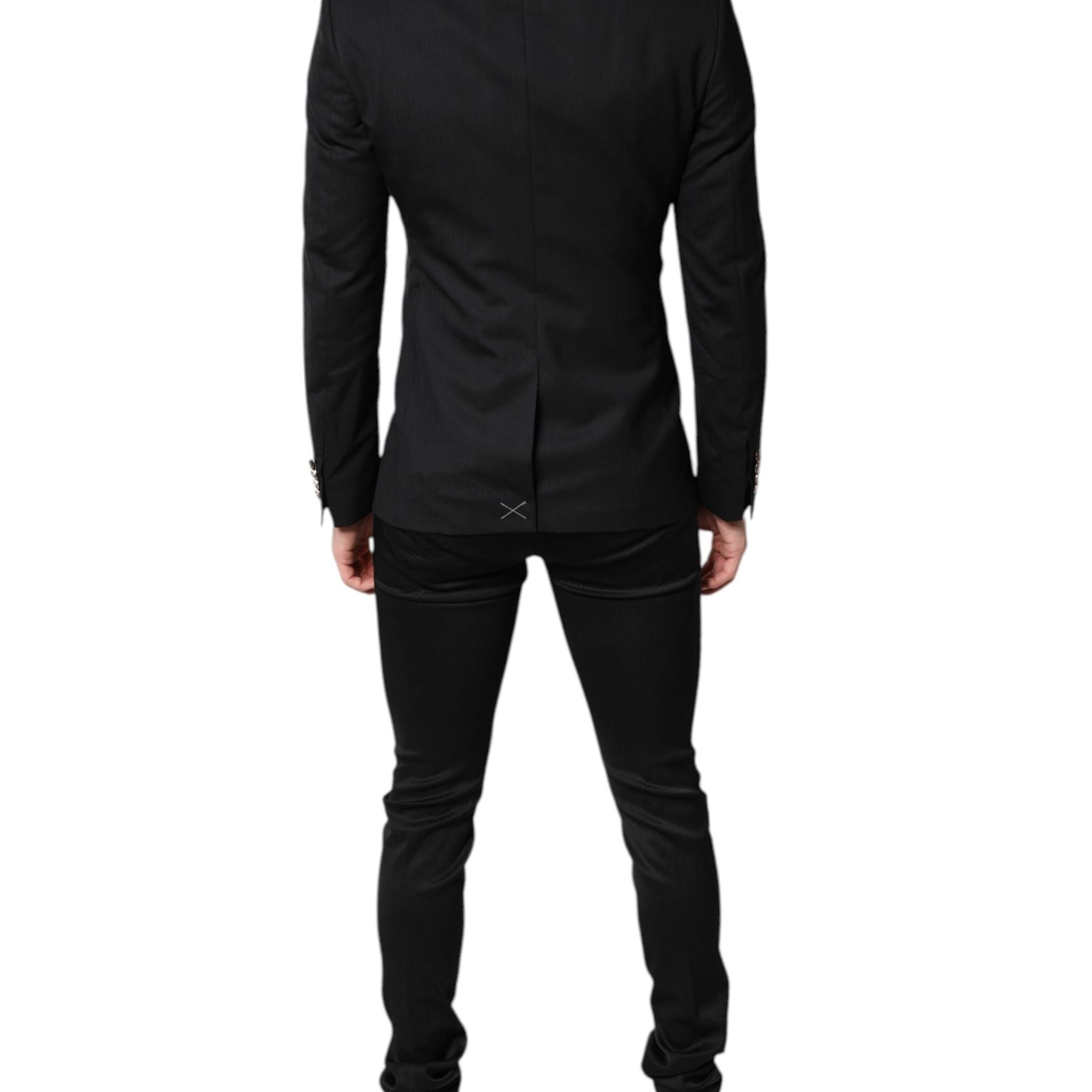 Dolce & Gabbana Black Single Breasted Formal Blazer with Vest