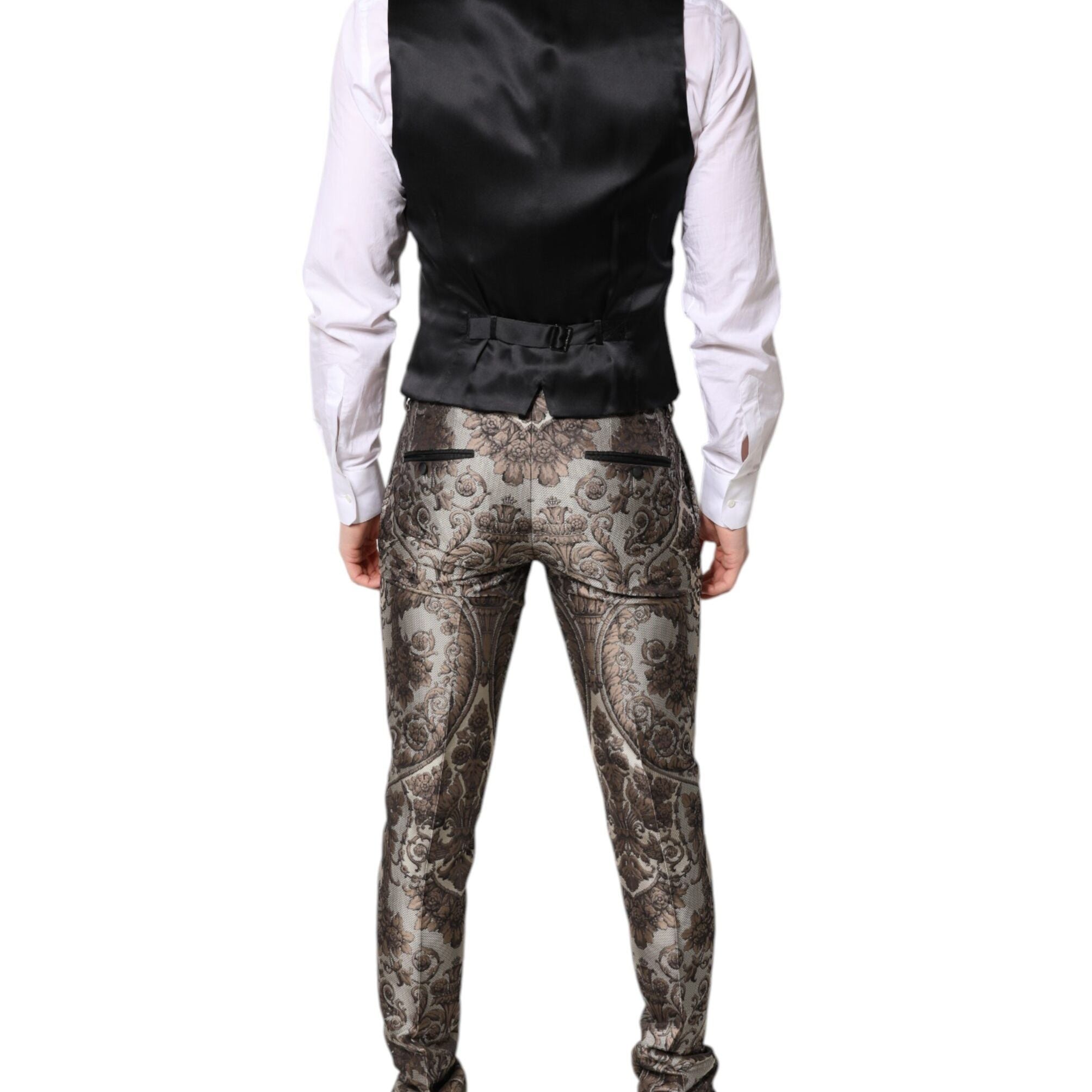 Dolce & Gabbana Multicolor Jacquard Single Breasted 3 Piece Suit