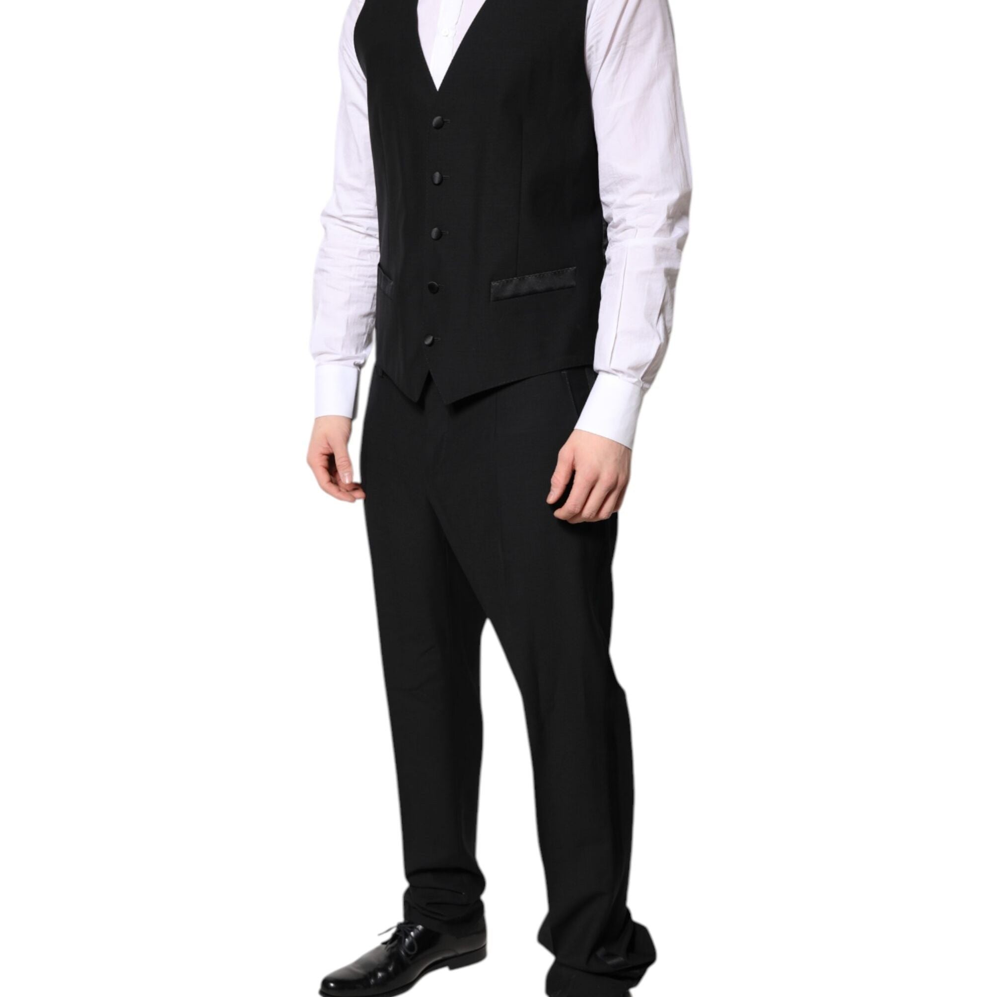 Dolce & Gabbana Black Single Breasted Formal 3 Piece Suit