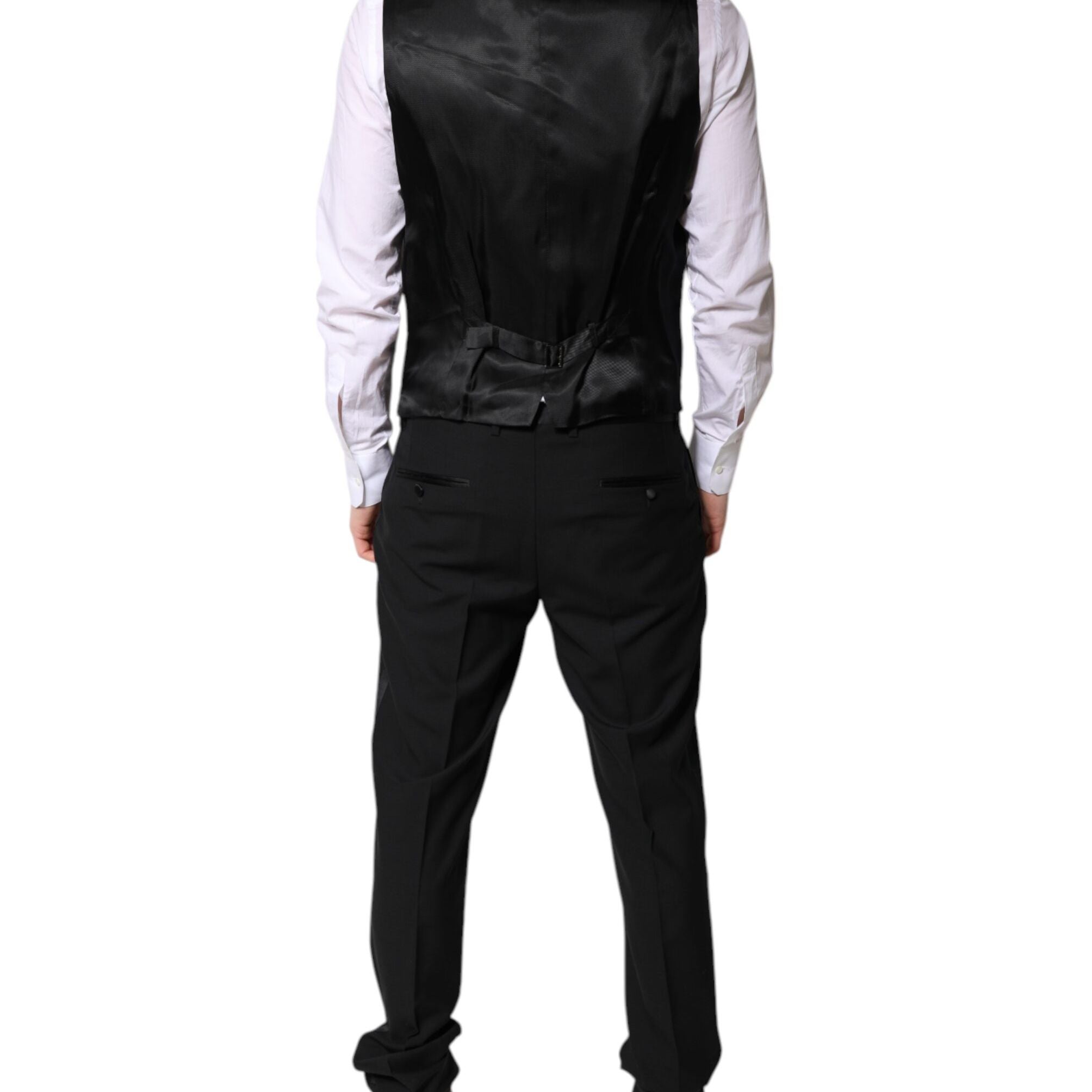 Dolce & Gabbana Black Single Breasted Formal 3 Piece Suit
